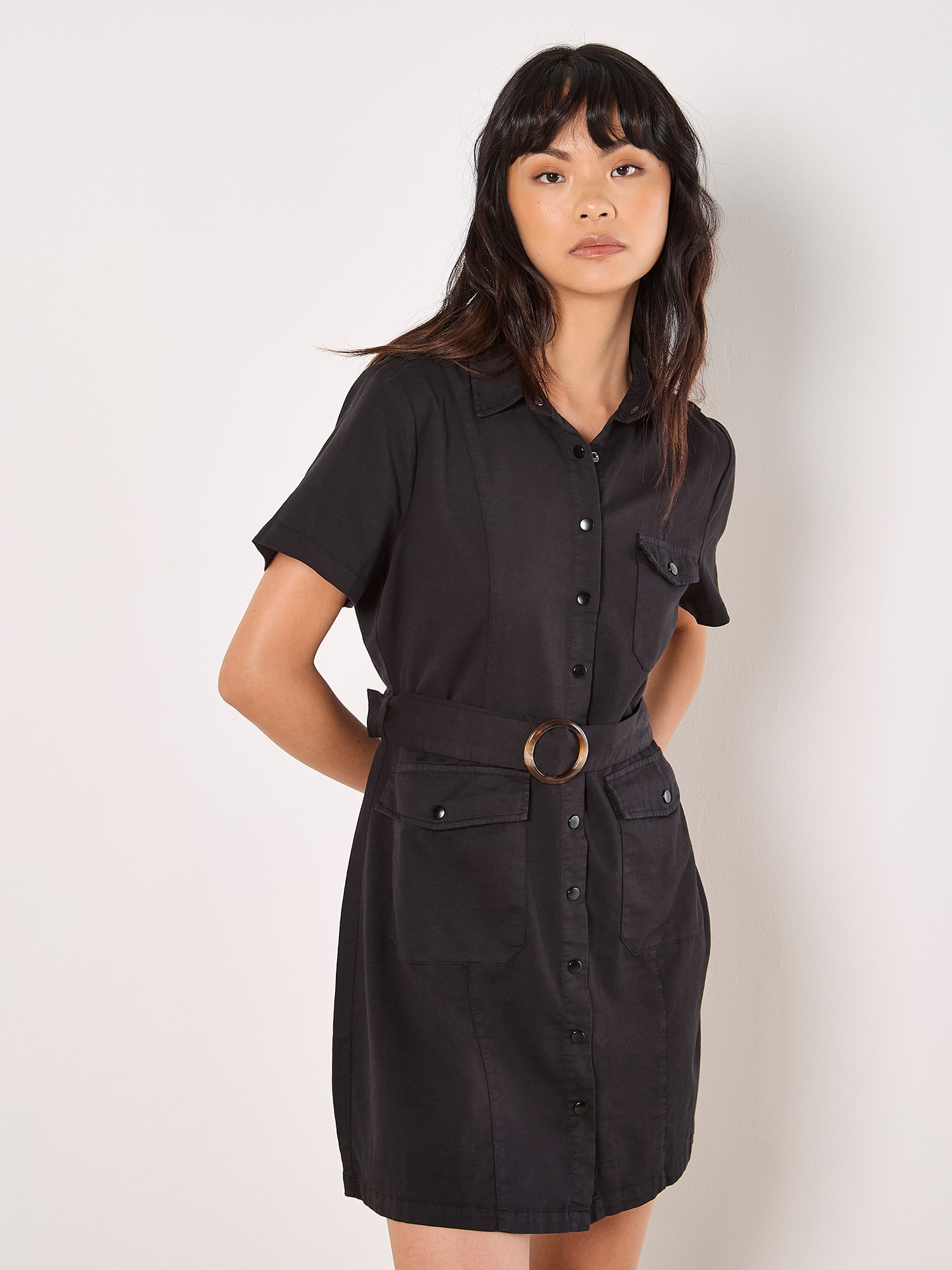 Apricot Shirtkleid "Cargo-Kleid" 2 tlg. mit Schnalle