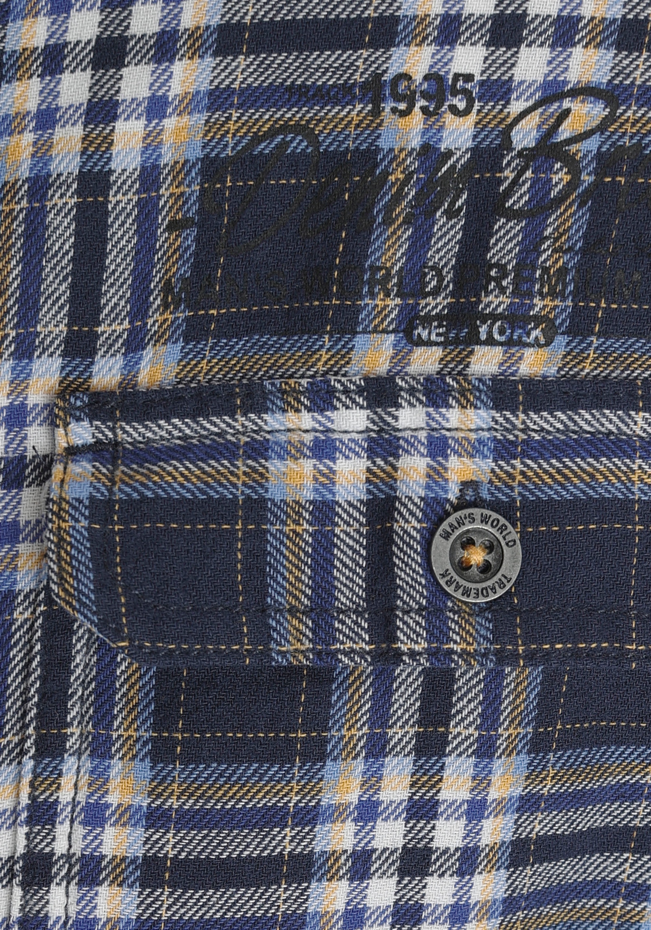 Man's World Kurzarmhemd, mit kleinem Brustprint
