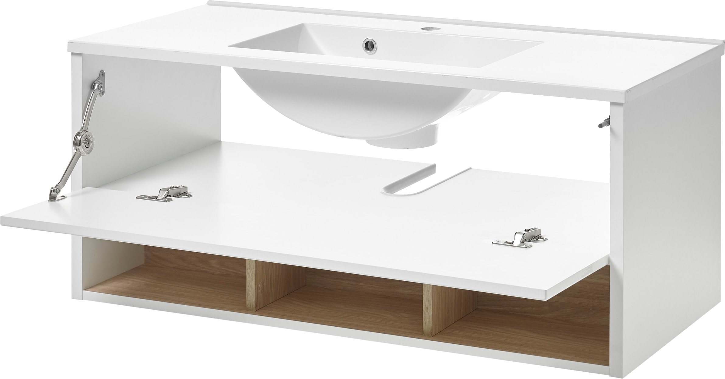 Places of Style Waschtisch »Studio Line, Waschtisch inkl. Waschbecken, modernes Design«, in zwei Farben verfügbar, ausreichend Stauraum