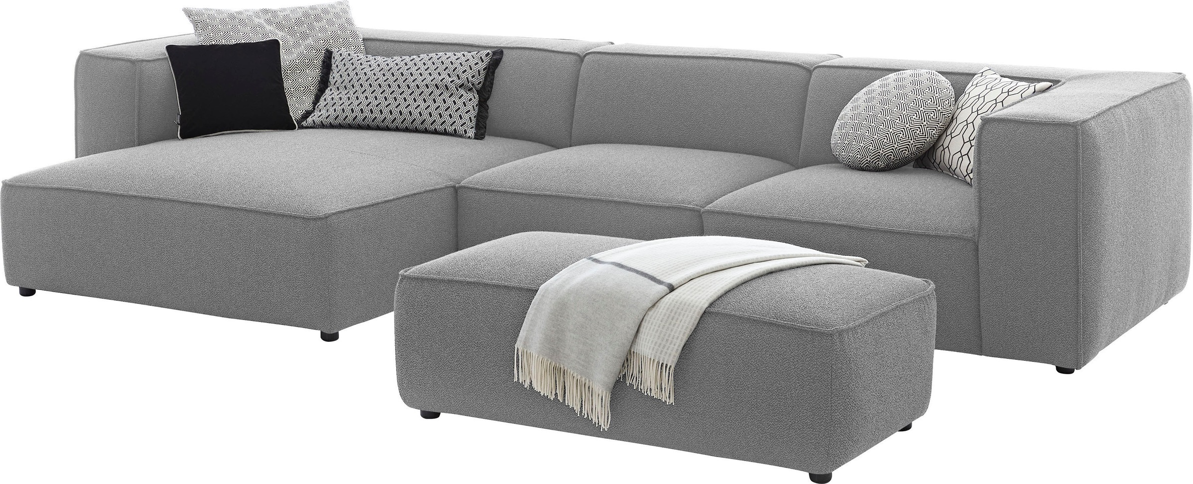 W.SCHILLIG Ecksofa »around-the-block«, mit eleganter Biese, mit Federkern, Breite 341 cm