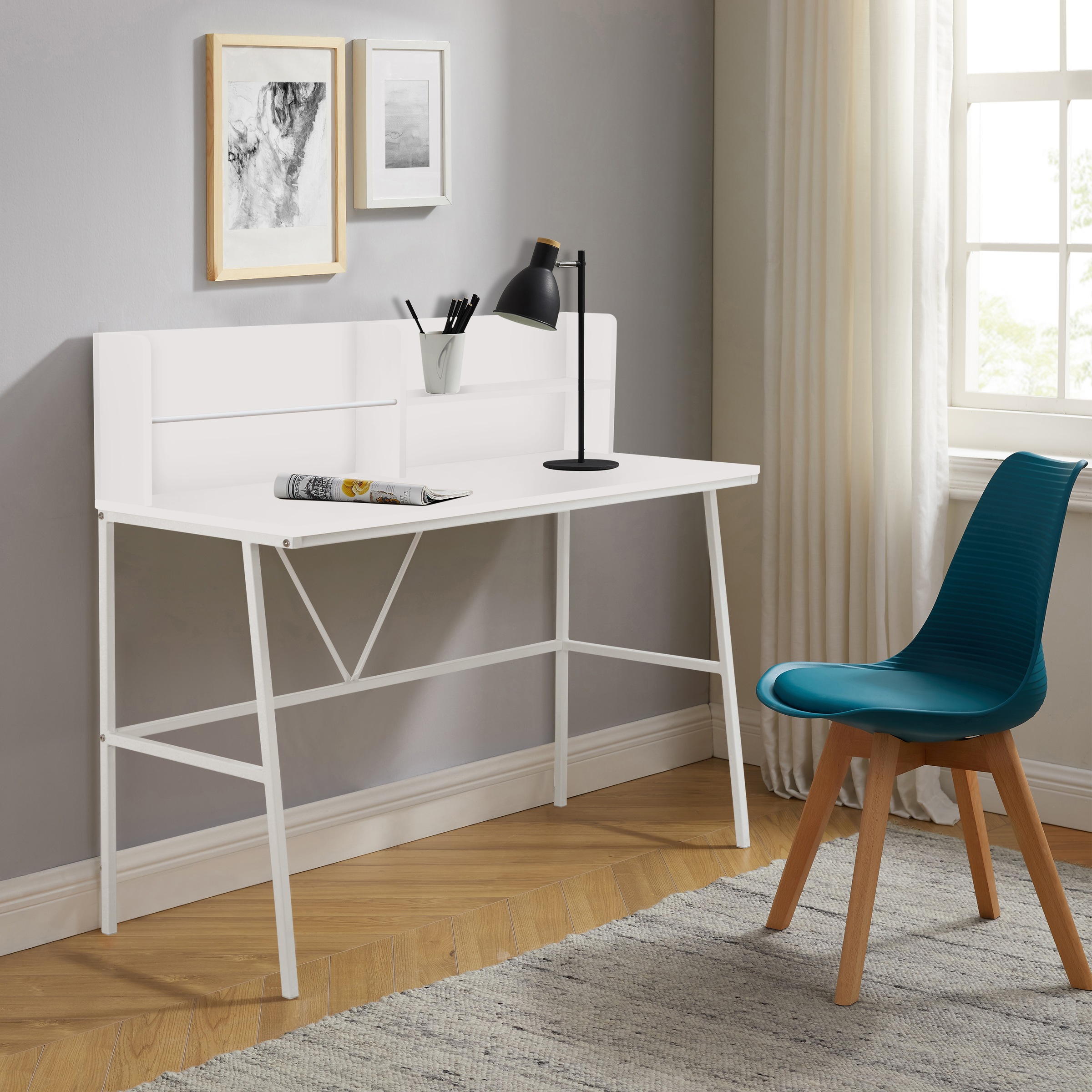 OTTO home Schreibtisch "Jaxson" 1 Stk. tlg. weißes Gestell aus Metall, Brei günstig online kaufen