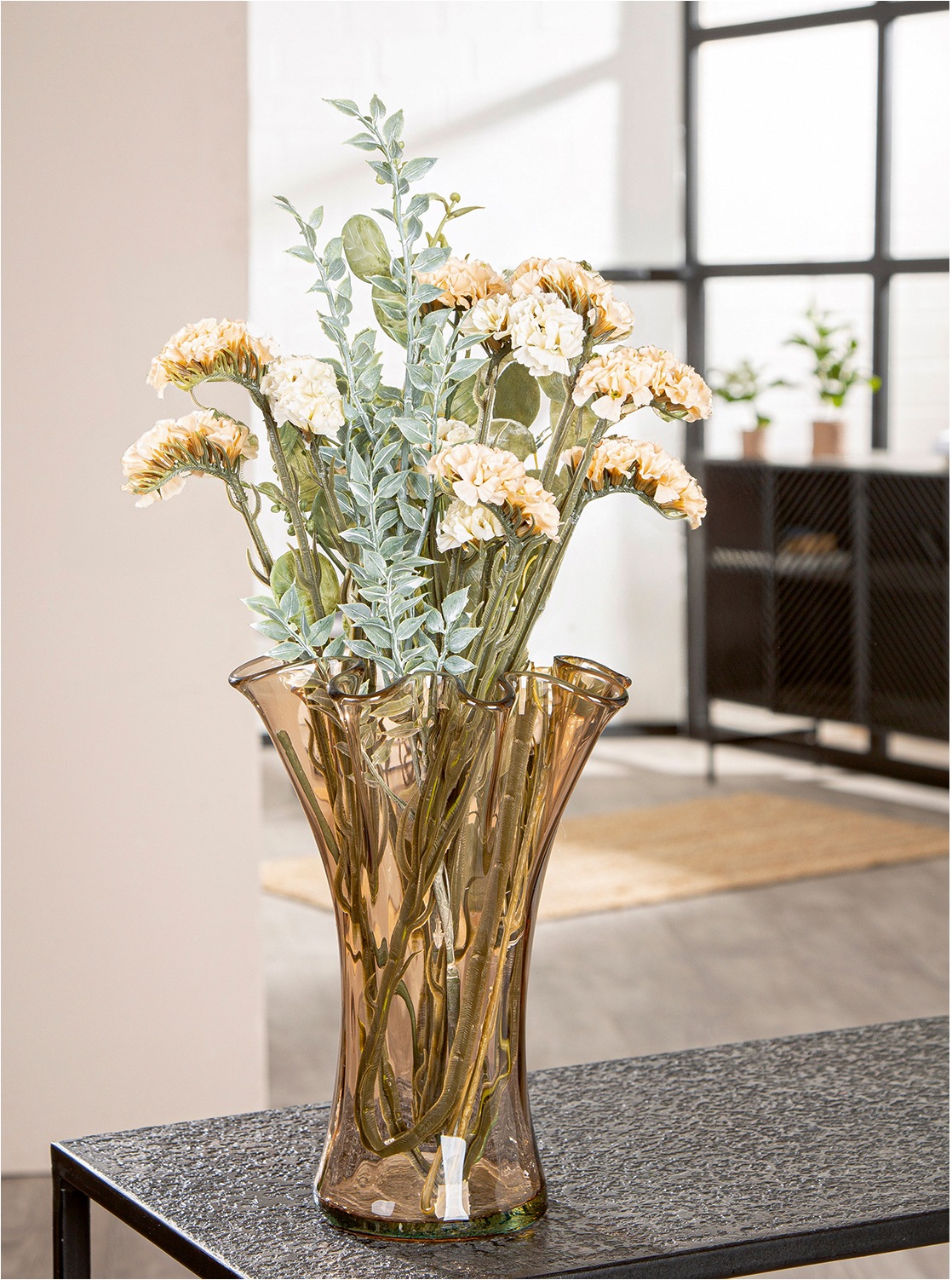 GILDE Tischvase »Vase bauchig; organisch Artesania braun H. 23 cm« Vase, artesania, handwerklich, strukturiert, rustikal, Eyecatcher