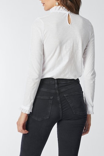 RICHROYAL "2409 O Slub F LS" mit Rüschenkante an Ausschnitt und Ärmelsaum günstig online kaufen