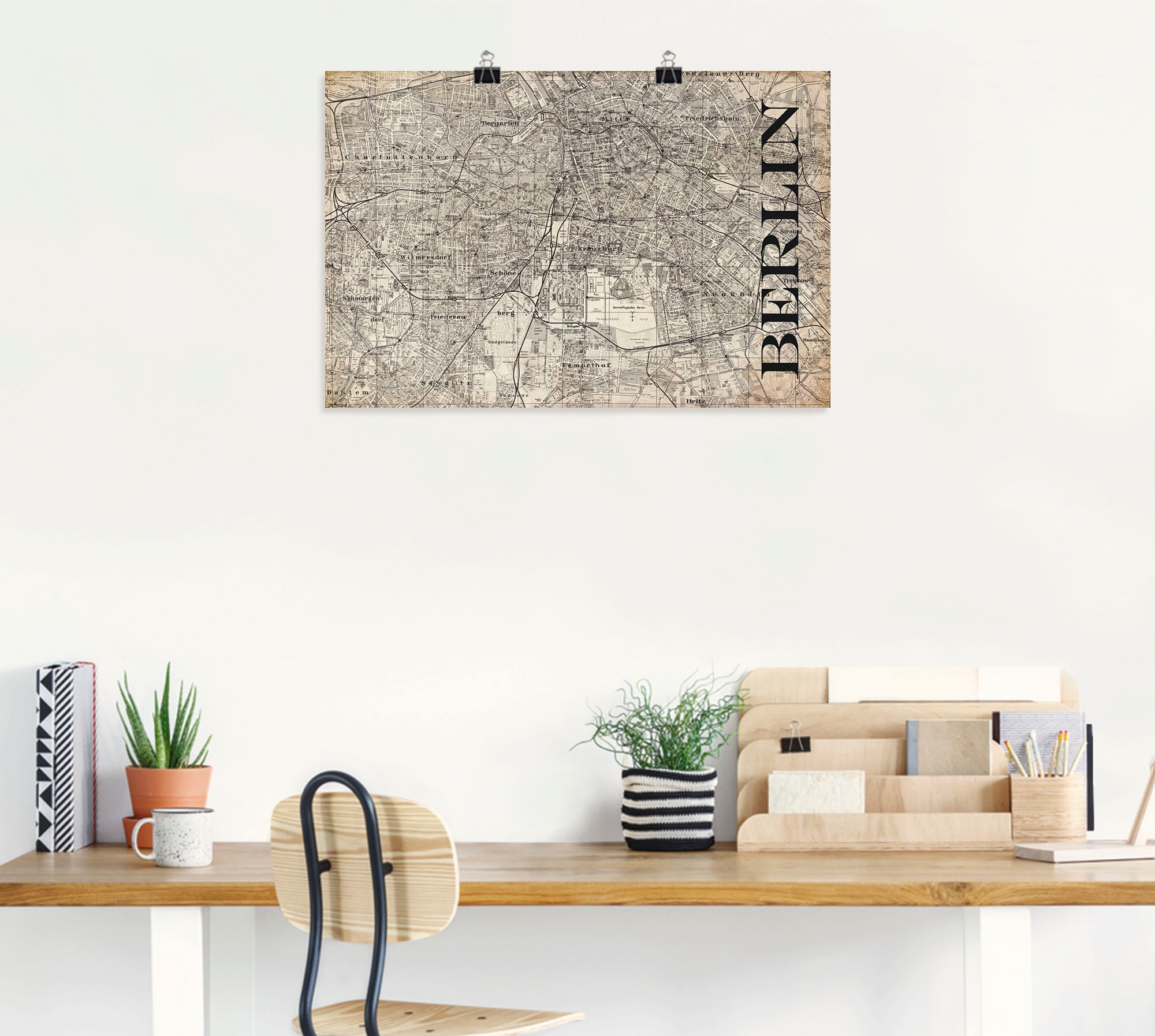 Artland Wandbild "Berlin Karte Straßen Karte Grunge", Deutschland, (1 St.), günstig online kaufen