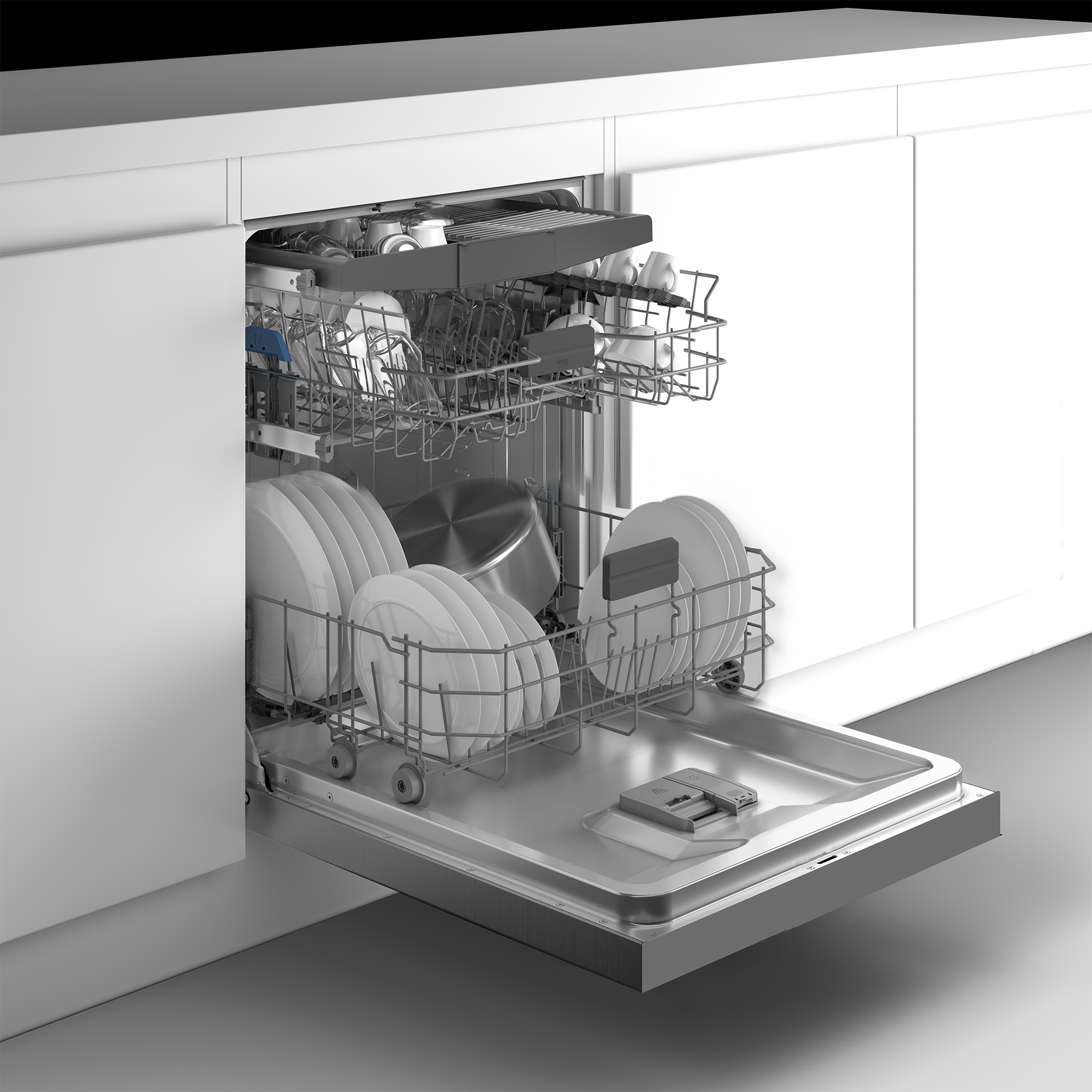 BEKO Unterbaugeschirrspüler »BDUN16R46XW« 9,5 l 15 tlg. Maßgedecke Quick&Shine – schnelle Reinigung mit optimaler Trocknung