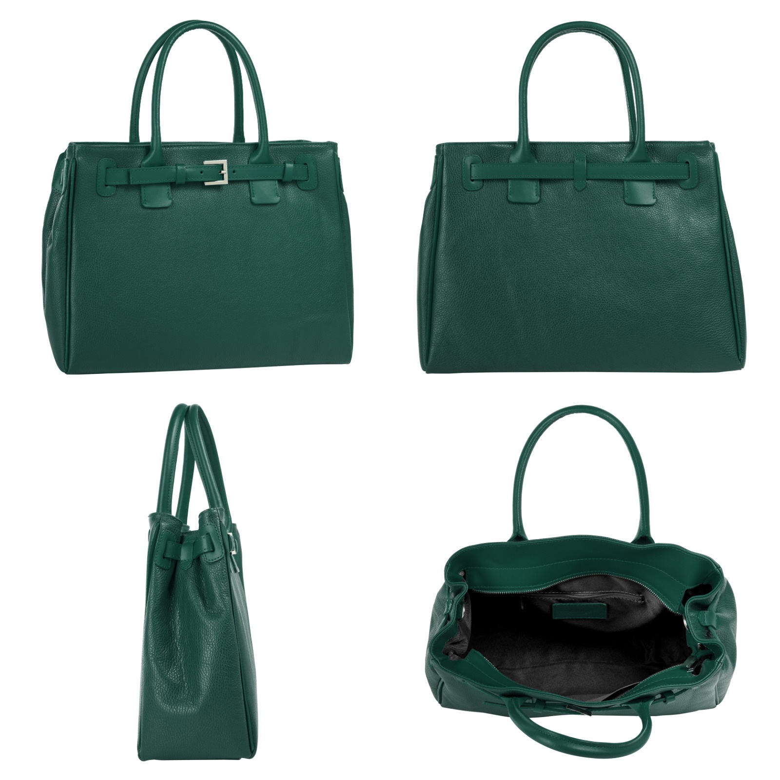 Cluty Henkeltasche, echt Leder, Made in Italy