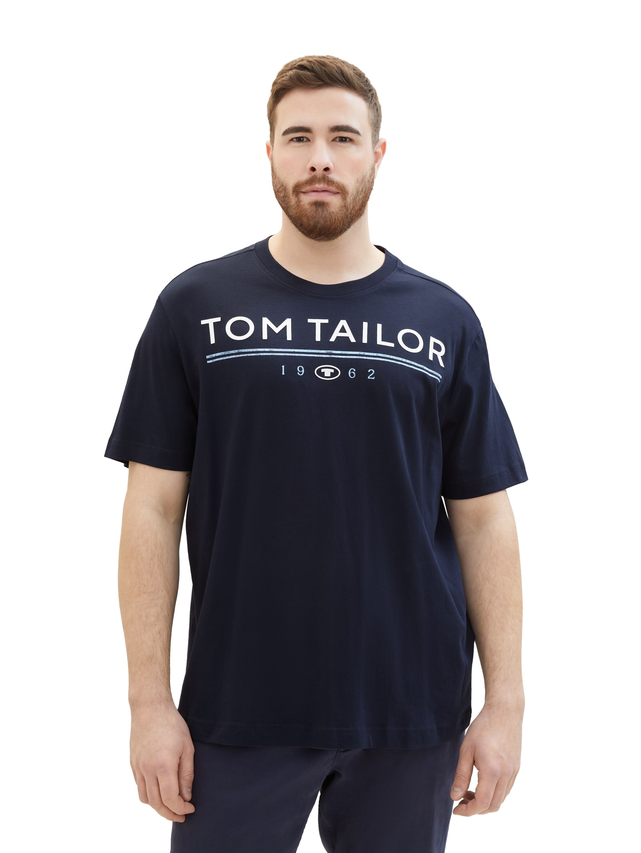TOM TAILOR PLUS T-Shirt, mit großem Logo-Print und Rundhalsausschnitt