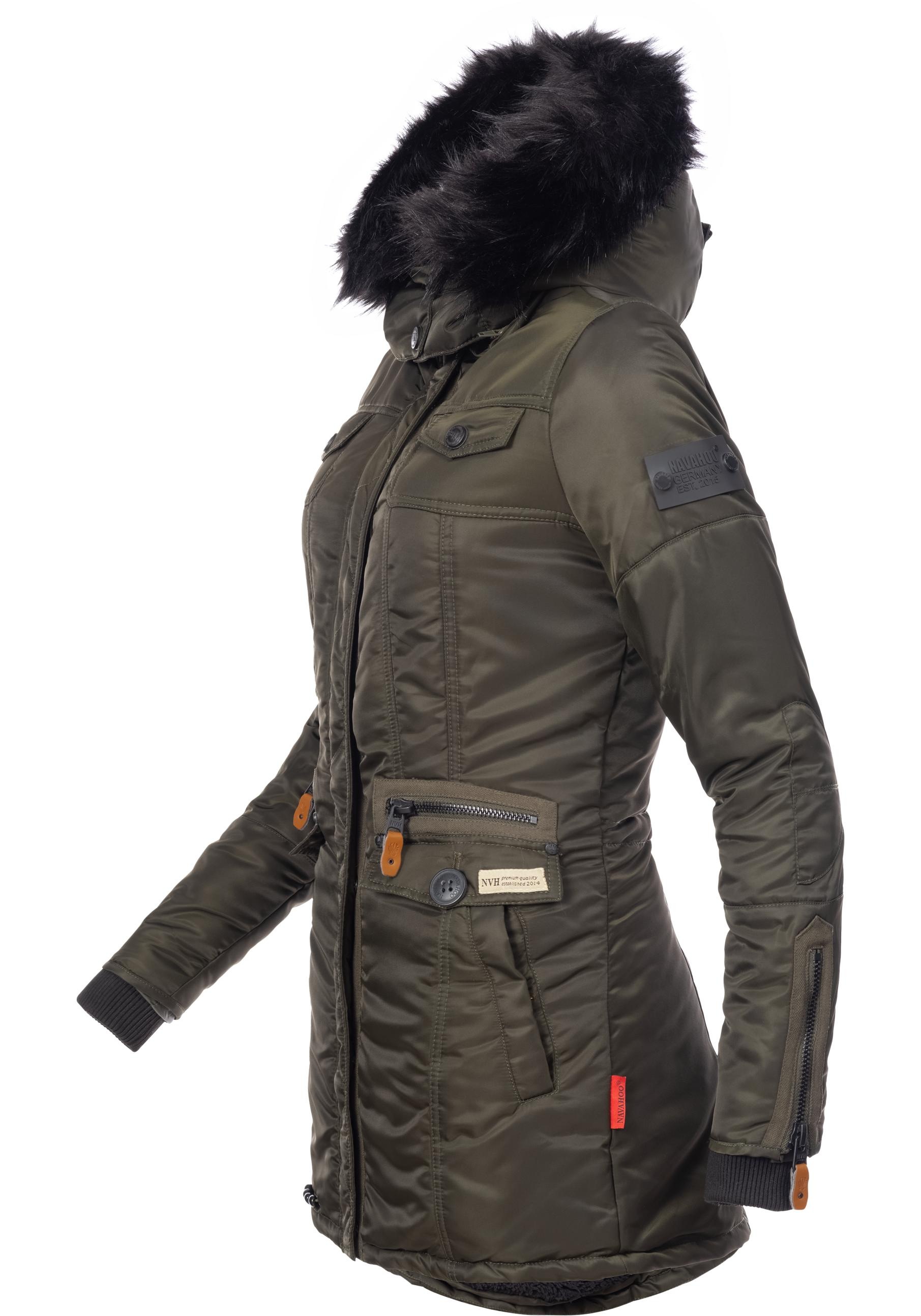 Navahoo Steppmantel »Schätzchen«, warmer Winterparka mit Kunstfellkapuze