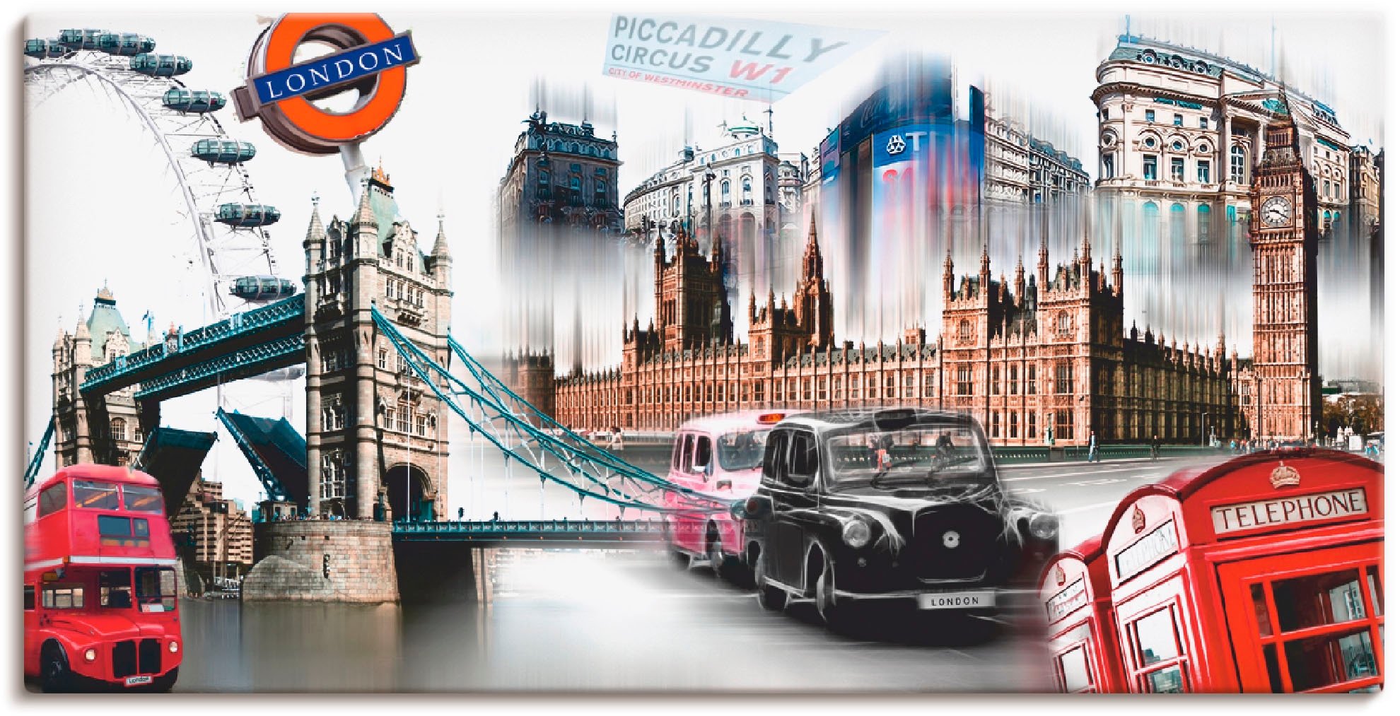 Artland Wandbild "London Skyline Collage IV" Großbritannien 1 Stk. tlg. als günstig online kaufen