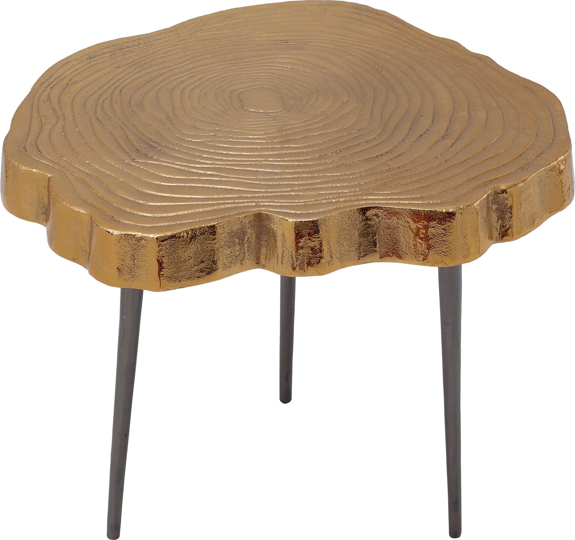 Kayoom Beistelltisch »Wood Art 125, detailverliebter Beistelltisch, edler Look«, (1 St.), Dekorativer Beistelltisch, Baumscheiben-Design, Retro-Look