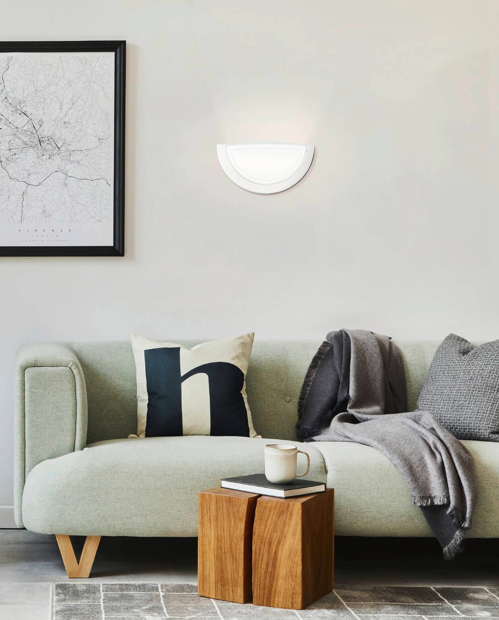 EGLO LED Wandleuchte »PLANET 1 Wandlampe 1 flammig, aus Metall und Glas, Lampe«, 1 flammig, Leuchtmittel E27 | ohne Leuchtmittel, Wandleuchte, Wandbeleuchtung aus Metall und Glas, Lampe, E27 Fassung
