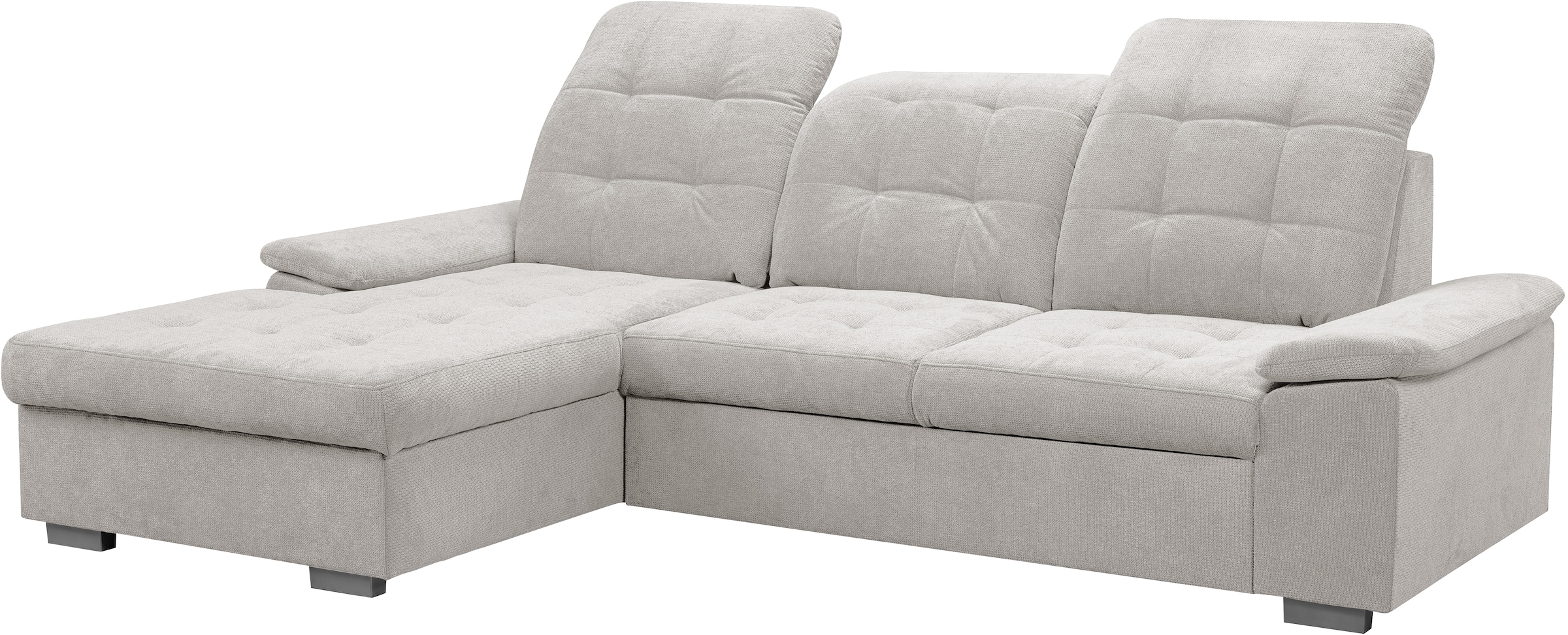 WERK2 Ecksofa Carmen, Sofa, Eckcouch mit Schlaffunktion, Bettkasten und Sitztiefenverstellung