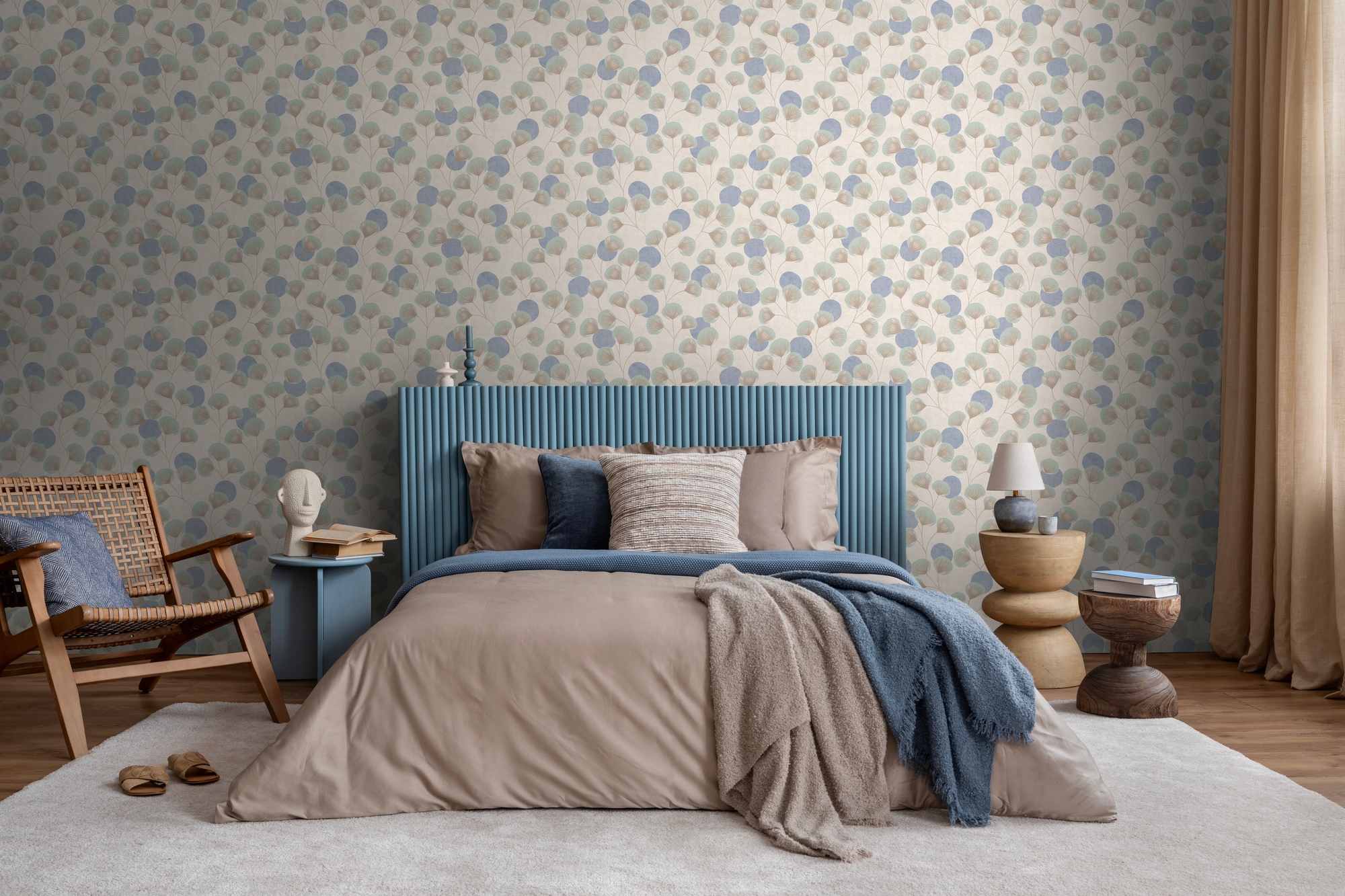 A.S. Création Vliestapete »Retro-Blumentapete mit stilisierten Blüten« matt strukturiert Elegante Blütenoptik für warme, charaktervolle Räume