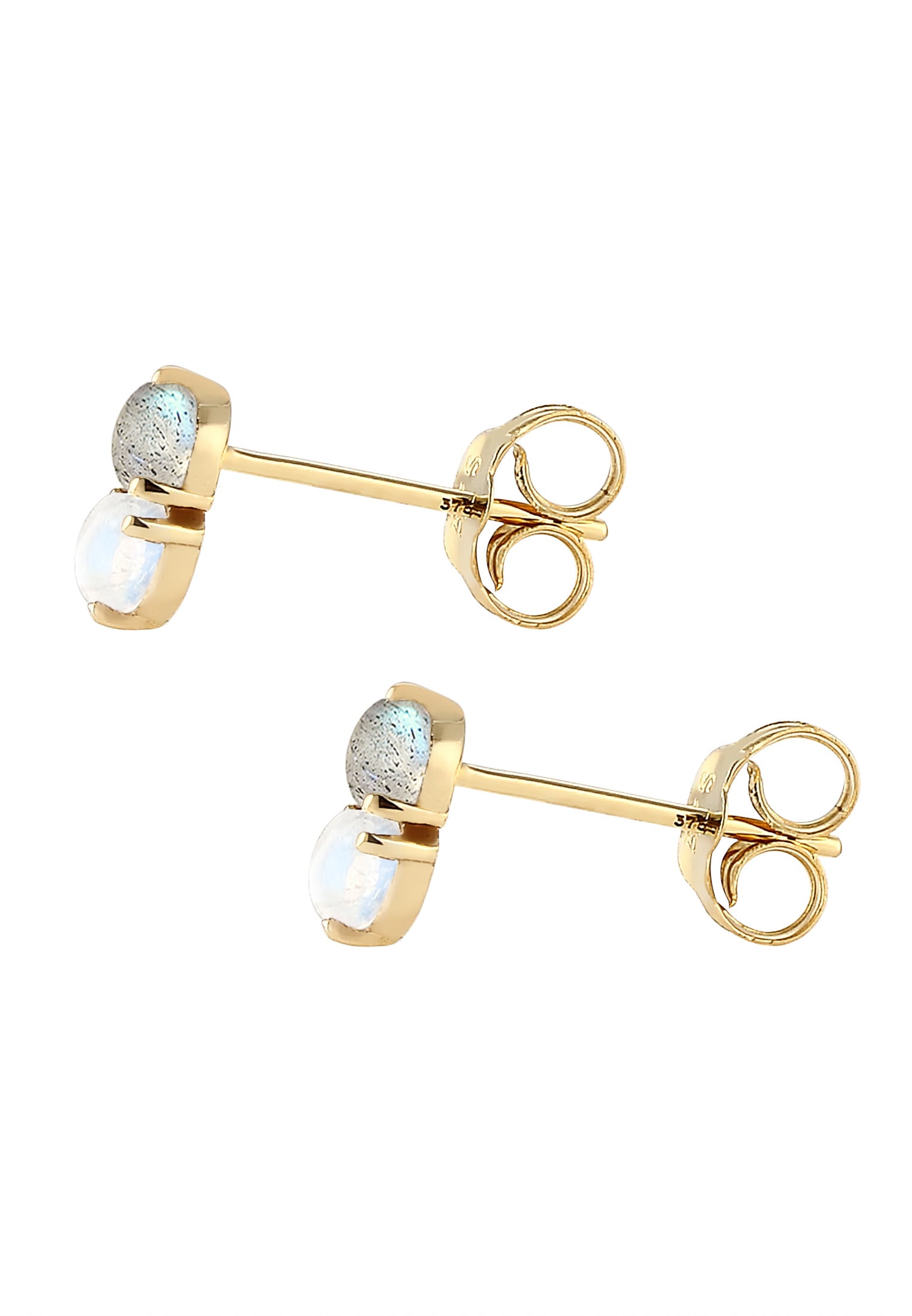 Elli Premium Paar Ohrstecker »Ohrstecker Mondstein Labradorit Edelstein 375 Gelbgold«