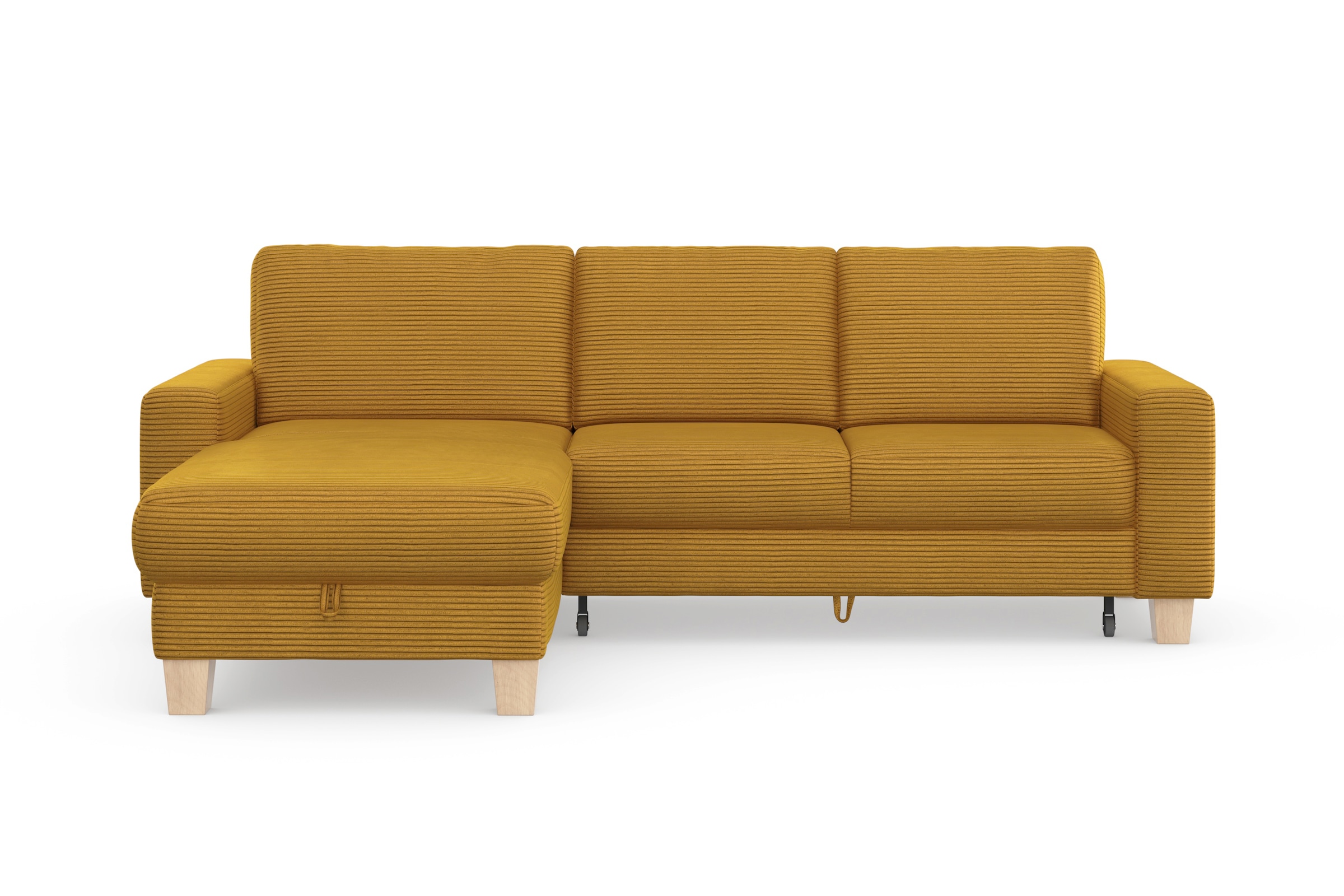 Home affaire Ecksofa »Summer L-Form«, mit Recamiere, mit oder ohne Bettfunktion und Bettkasten, Cord-Bezug