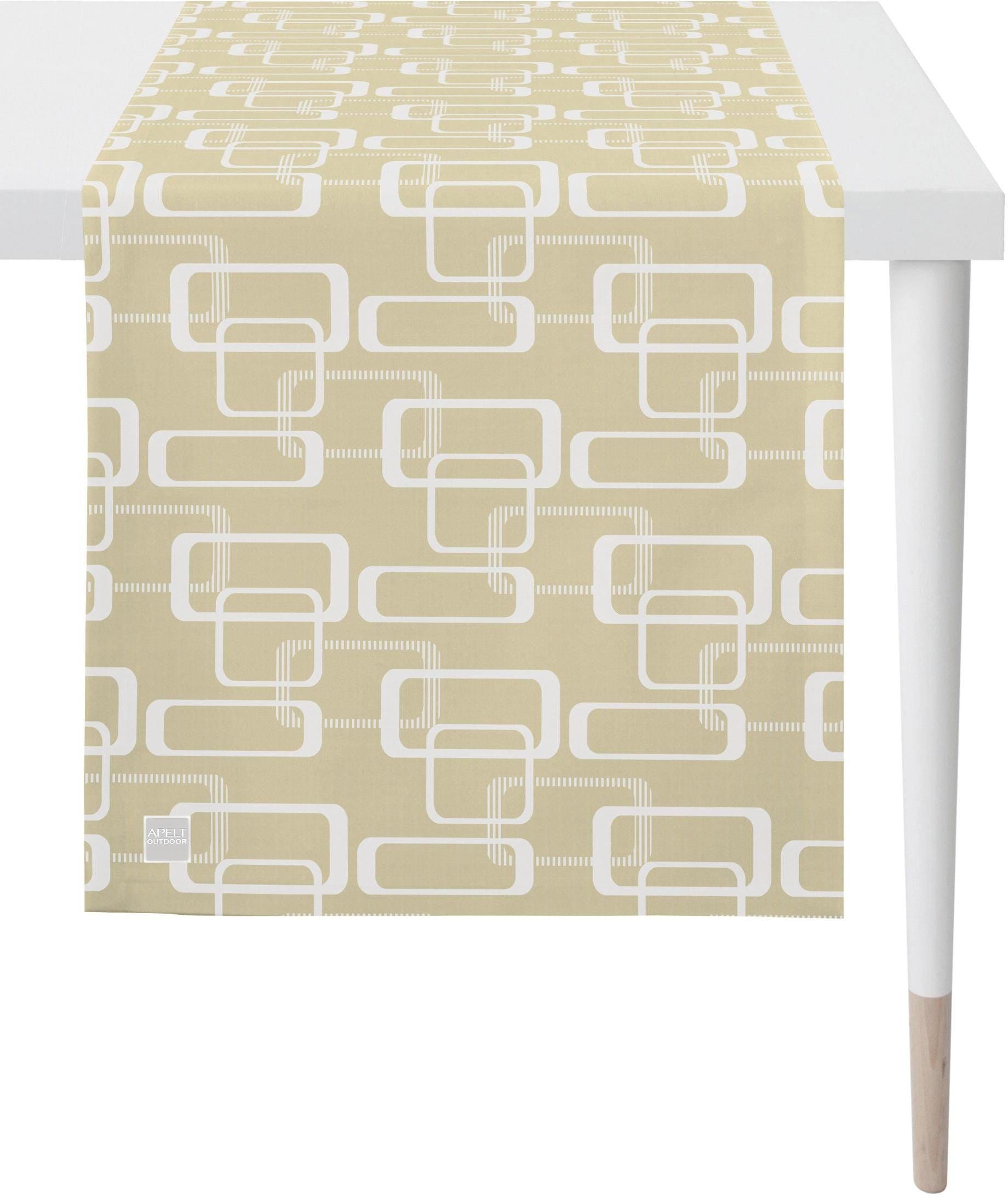 Tischläufer APELT, B:46cm L:135cm, beige, Polyester, Tischdecken, "3966 Outdoor, Sommerdeko, Sommer", Jacquardgewebe