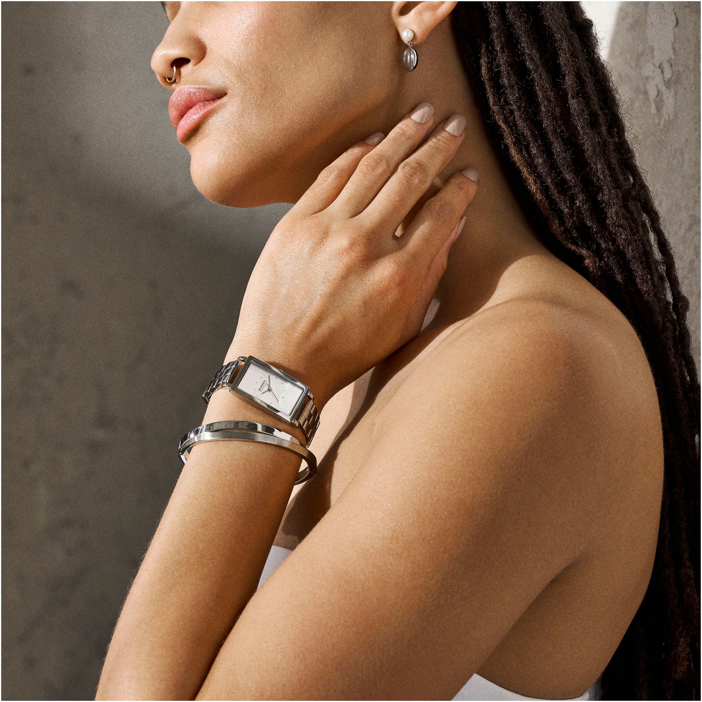 Skagen Paar Ohrstecker »Schmuck Geschenk Edelstahl Ohrringe AGNETHE PEARL PEBBLE, SKJ1835040«, mit Süßwasserzuchtperle