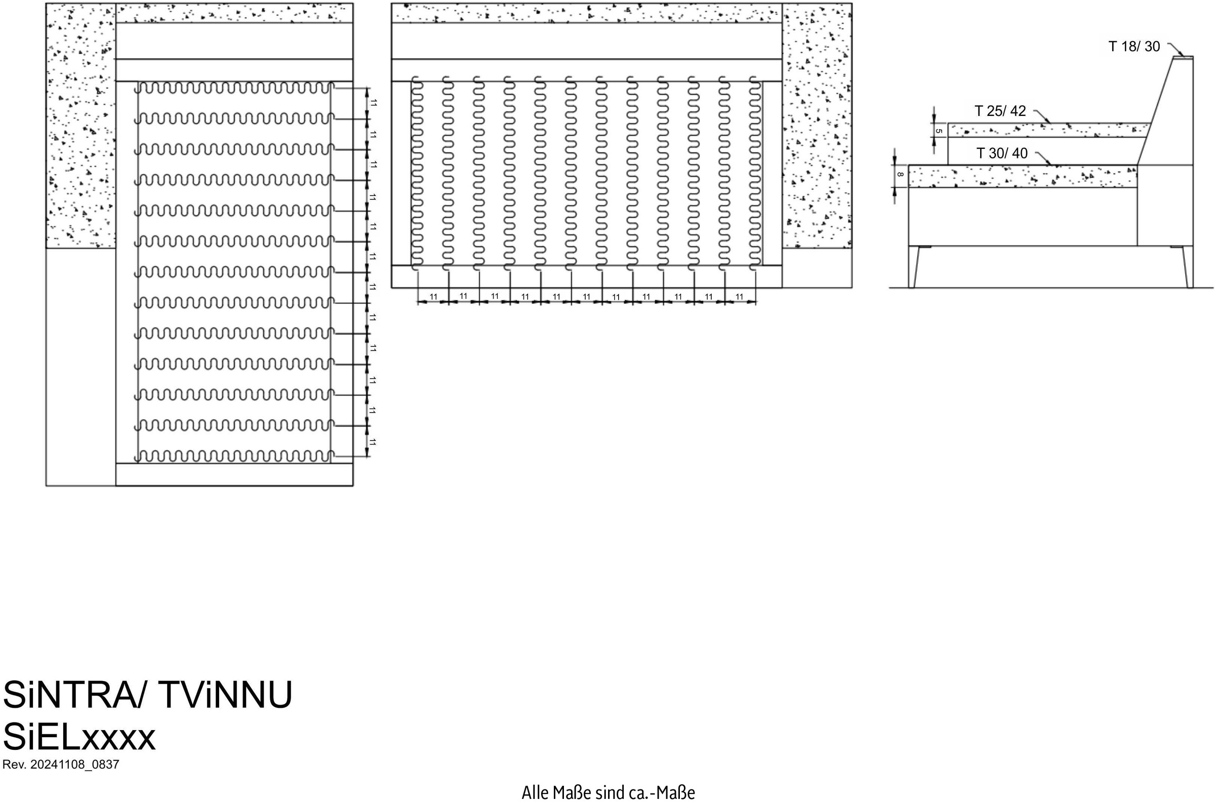 andas Sitzgruppe »TVINNU, Polsterecke mit Hocker, L-Form, Sofa in Cord«, (Set, 2 tlg.), mit aufwendiger Kedernaht, schwarze Füße