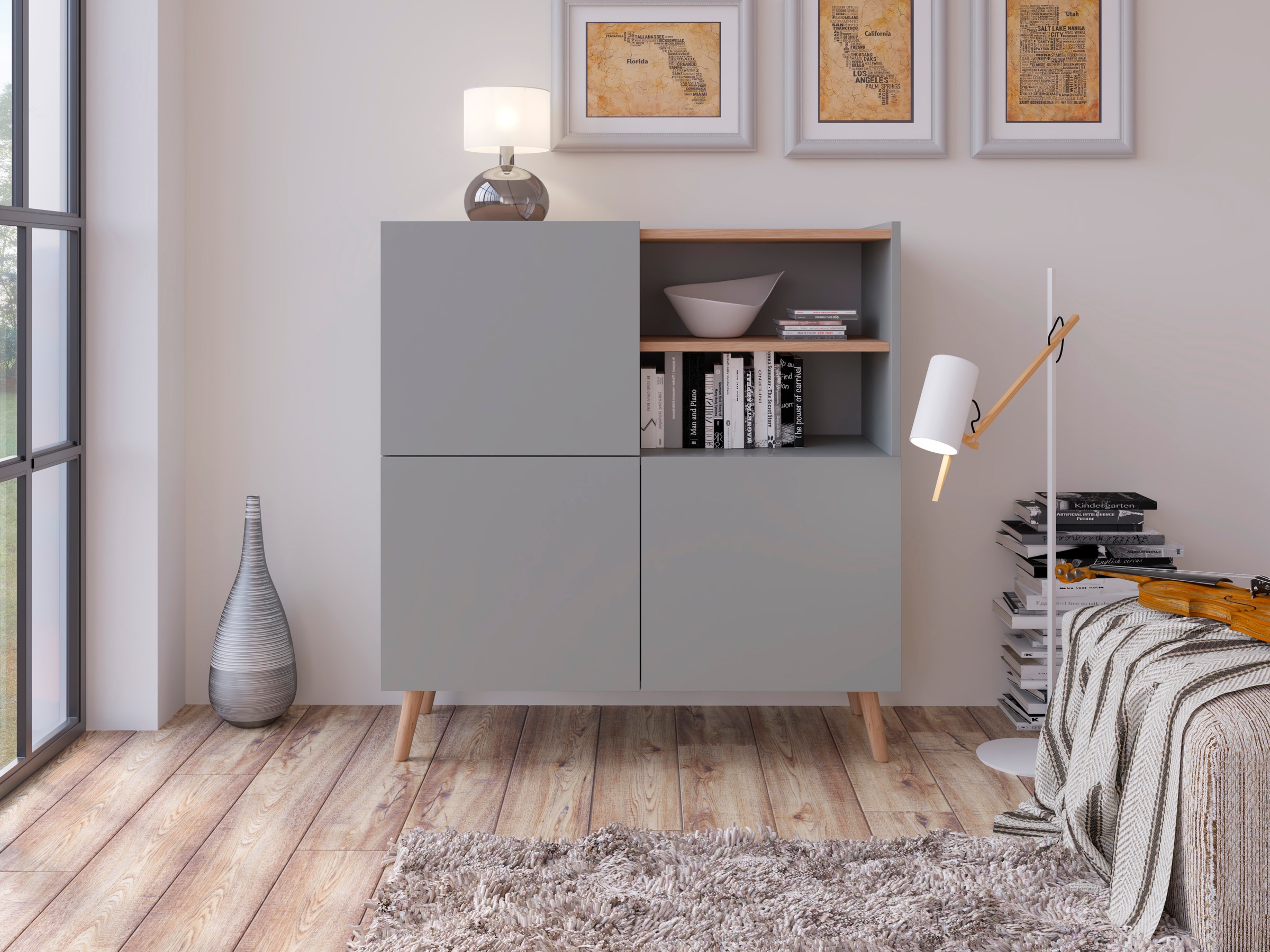 Home affaire Highboard "Scandi" Höhe 105 cm günstig online kaufen