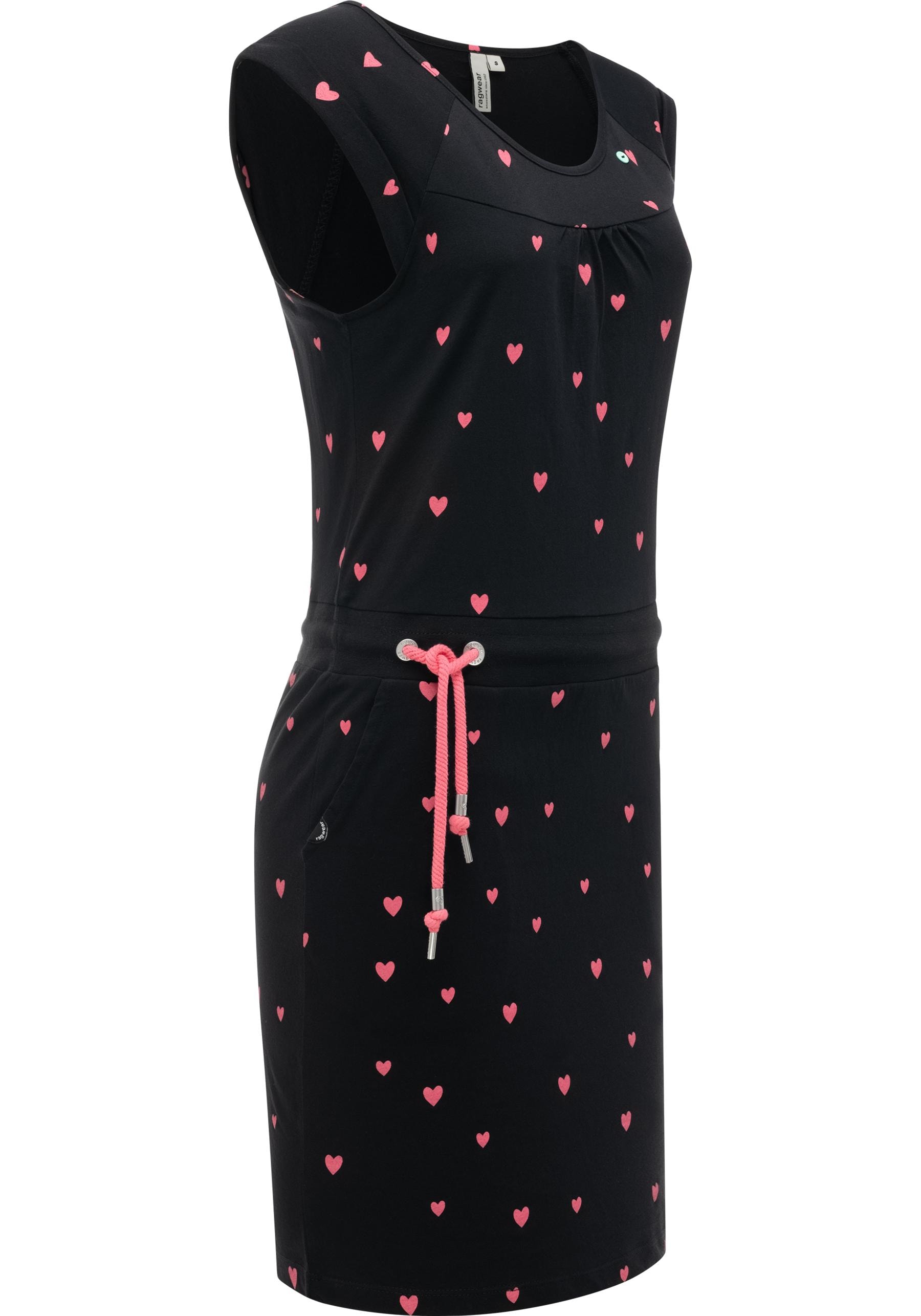 Ragwear Sommerkleid »Penelope Hearts YOUMODO« Außentaschen | Eingrifftaschen leichtes Baumwoll Kleid mit verspieltem Print