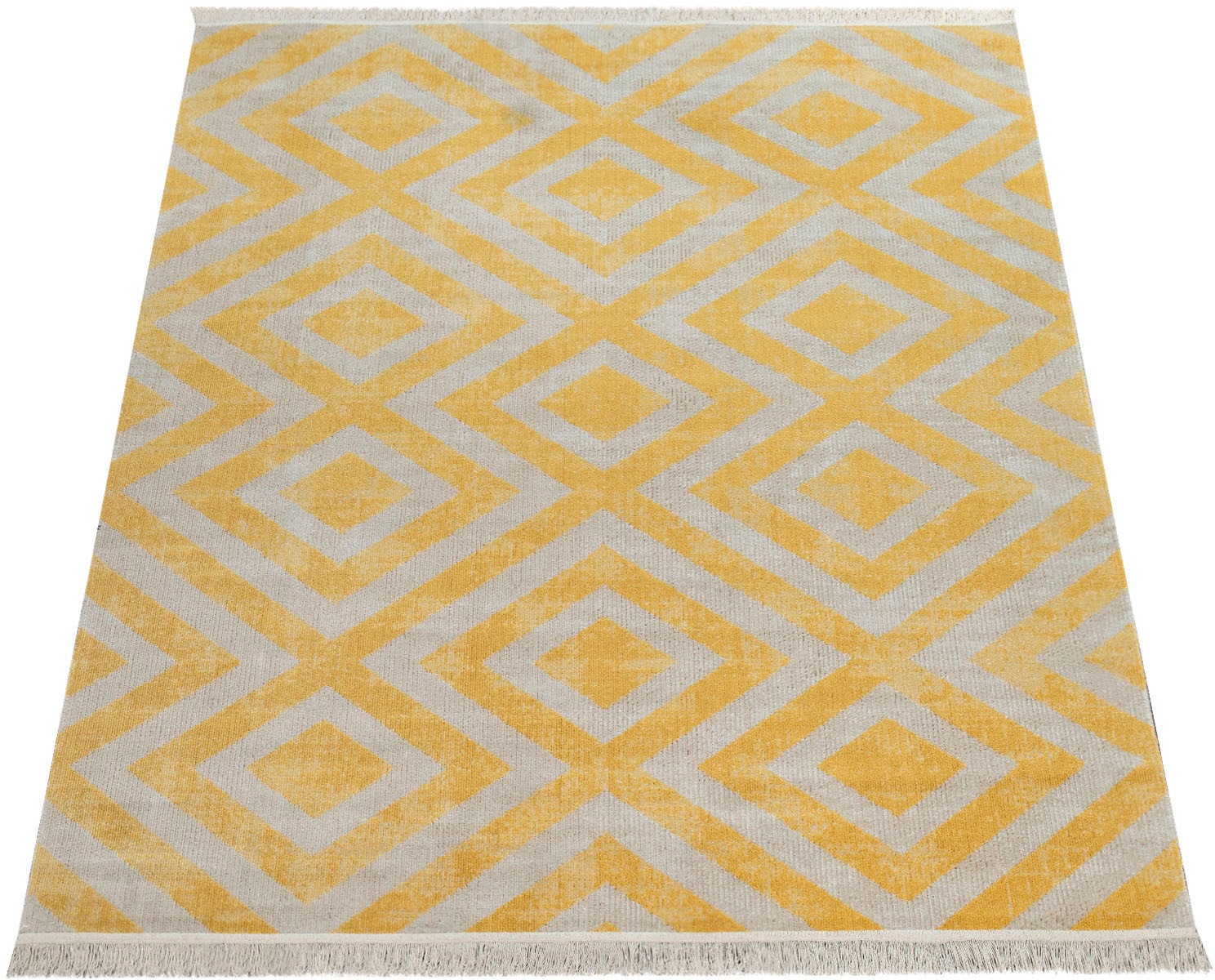 Paco Home Teppich "Poco 821" rechteckig 6 mm Höhe Kurzflor, Rauten Design, günstig online kaufen