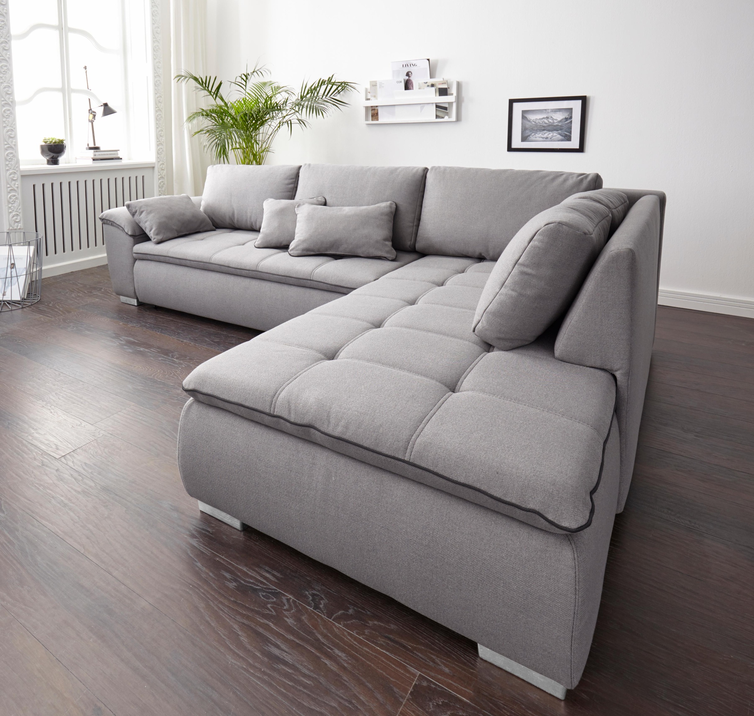 Jockenhöfer Gruppe Ecksofa »Salerno«, im Big-Sofa-Style, mit Kopf- bzw.  Rückenteilverstellung und Zierkissen kaufen | BAUR