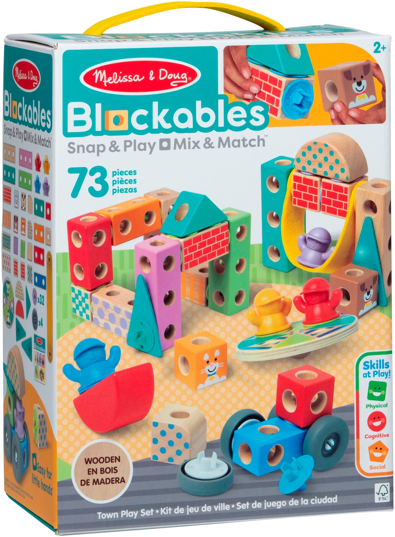 Spin Master Spielbausteine »Melissa & Doug Blockables Stadt«, (73 St.)