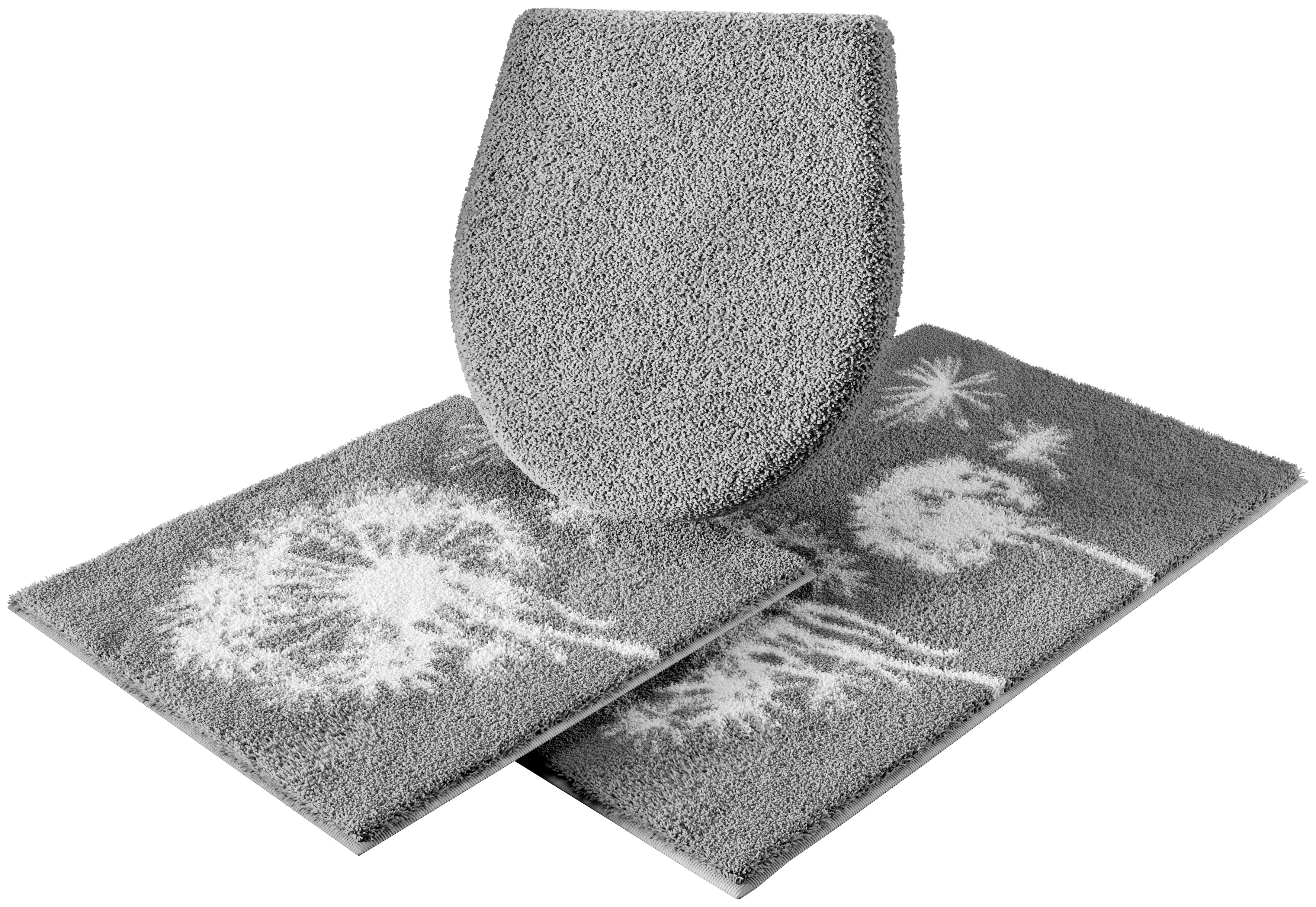 Grund Badematte "Pusteblume, Badvorleger, Badezimmer Teppich, sehr weich" Höhe 20 mm rutschhemmend beschichtet fußbodenheizungsgeeignet schnell trocknend weiche Haptik, auch als 2-teiliges Set erhältlich, Made in Europe