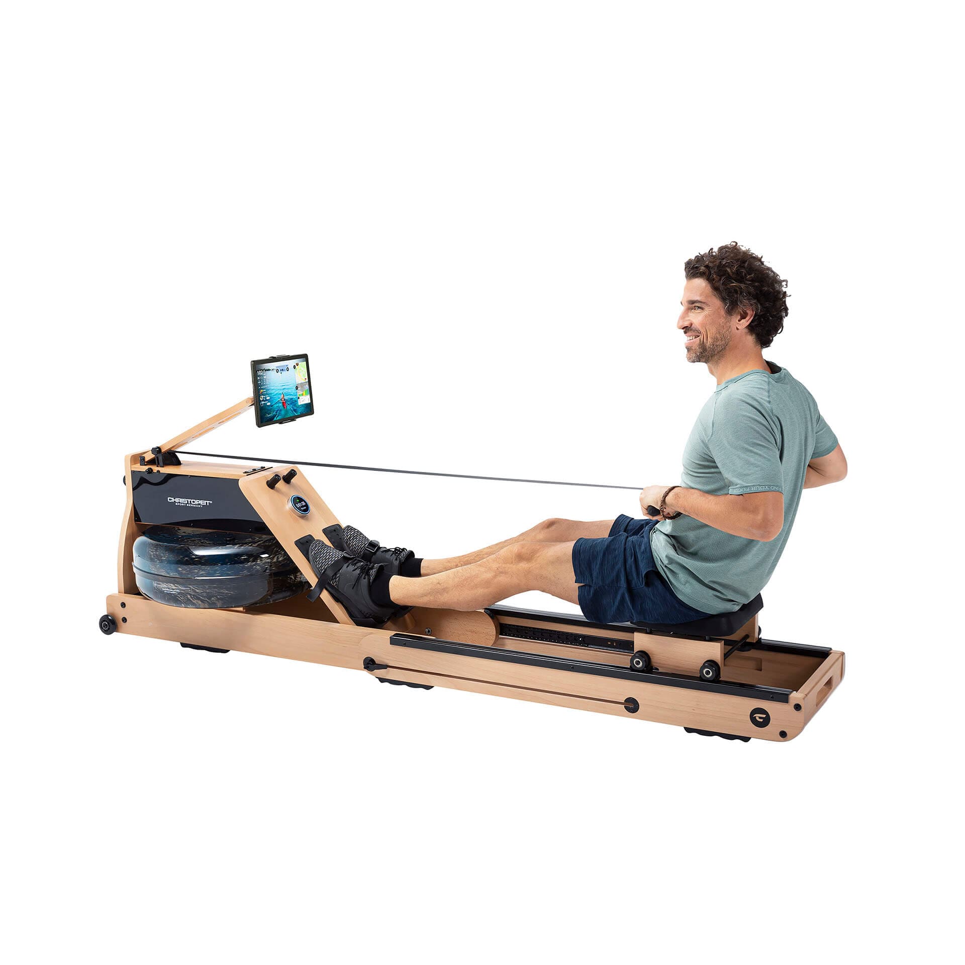 Christopeit Sport® Ruderzugmaschine »WP 5000 Wasserrudergerät« Testsieger Stiftung Warentest Ausgabe 1/2025, Rudermaschine, Holz