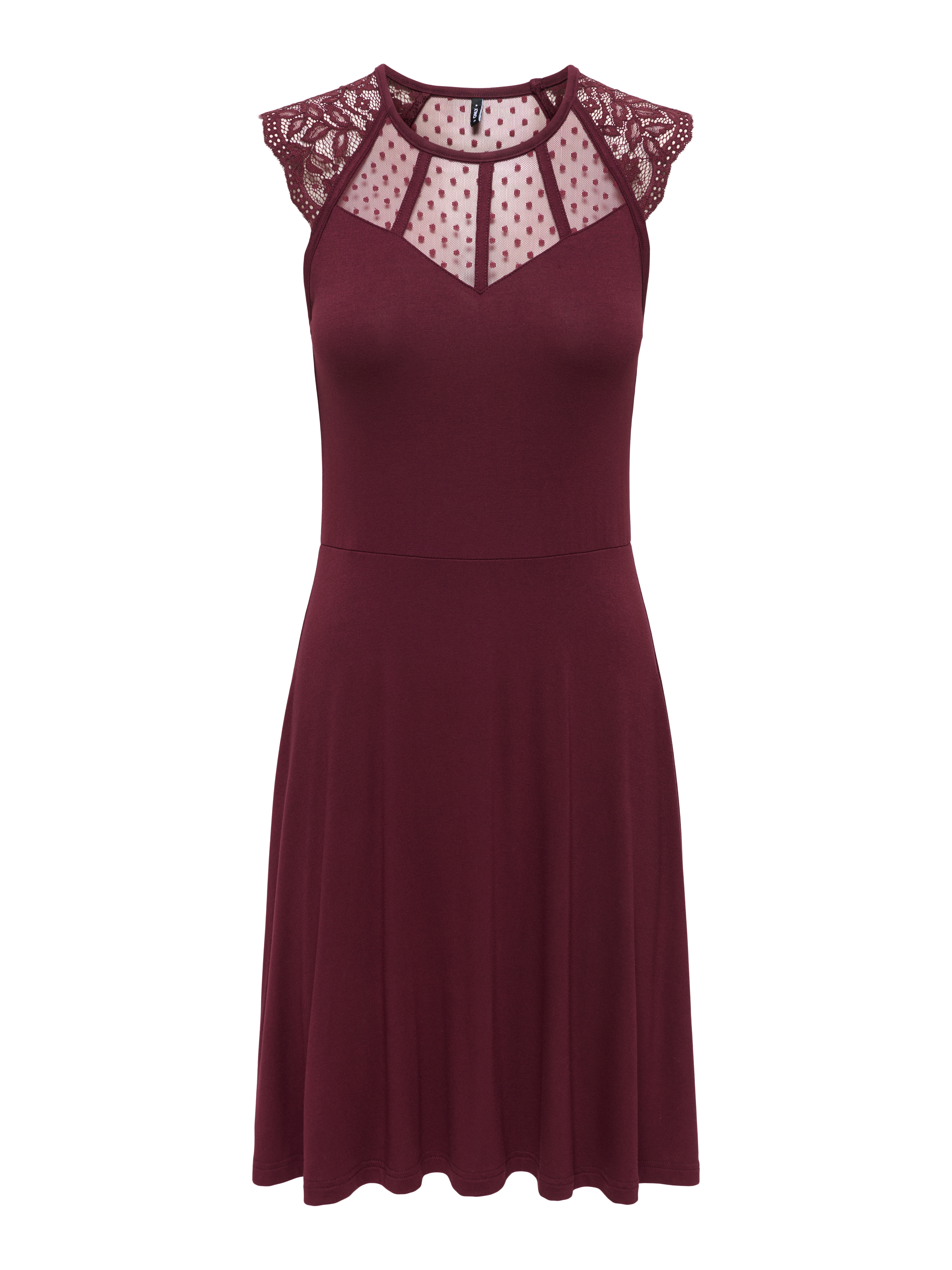 ONLY Spitzenkleid "ONLEMILIE S/L FIT AND FLARED DRES CS JRS" Viskosemischung, regular fit
