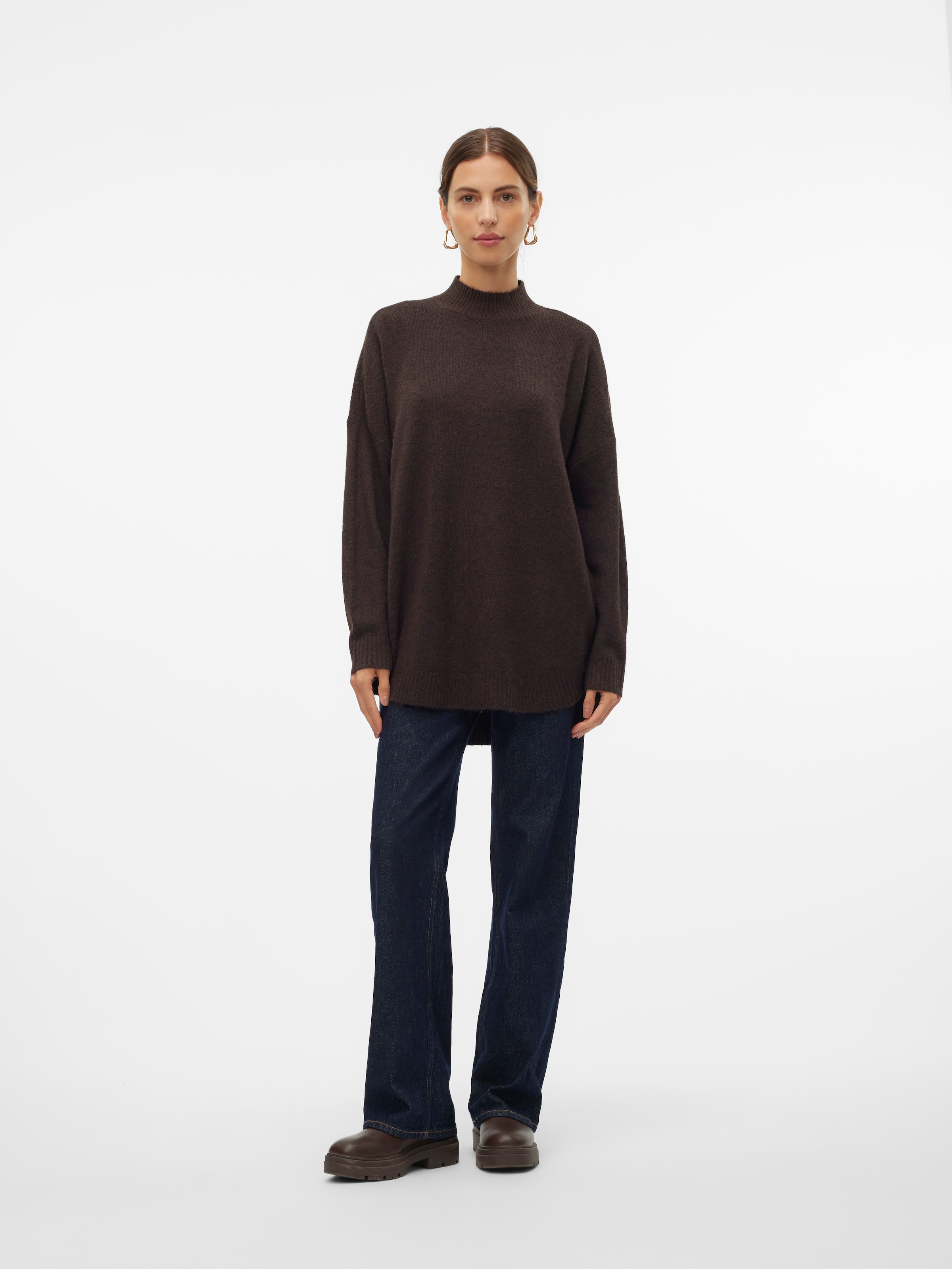 Vero Moda Strickpullover »VMPLAZA LS HIGHNECK LONG PULLOVER GA BOO«