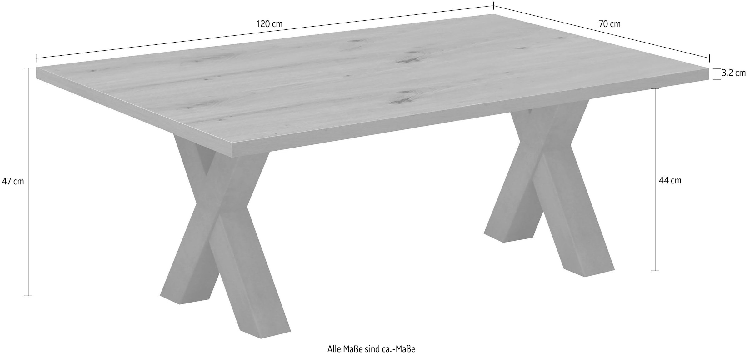 X-Gestell BAUR Couchtisch, | Mäusbacher