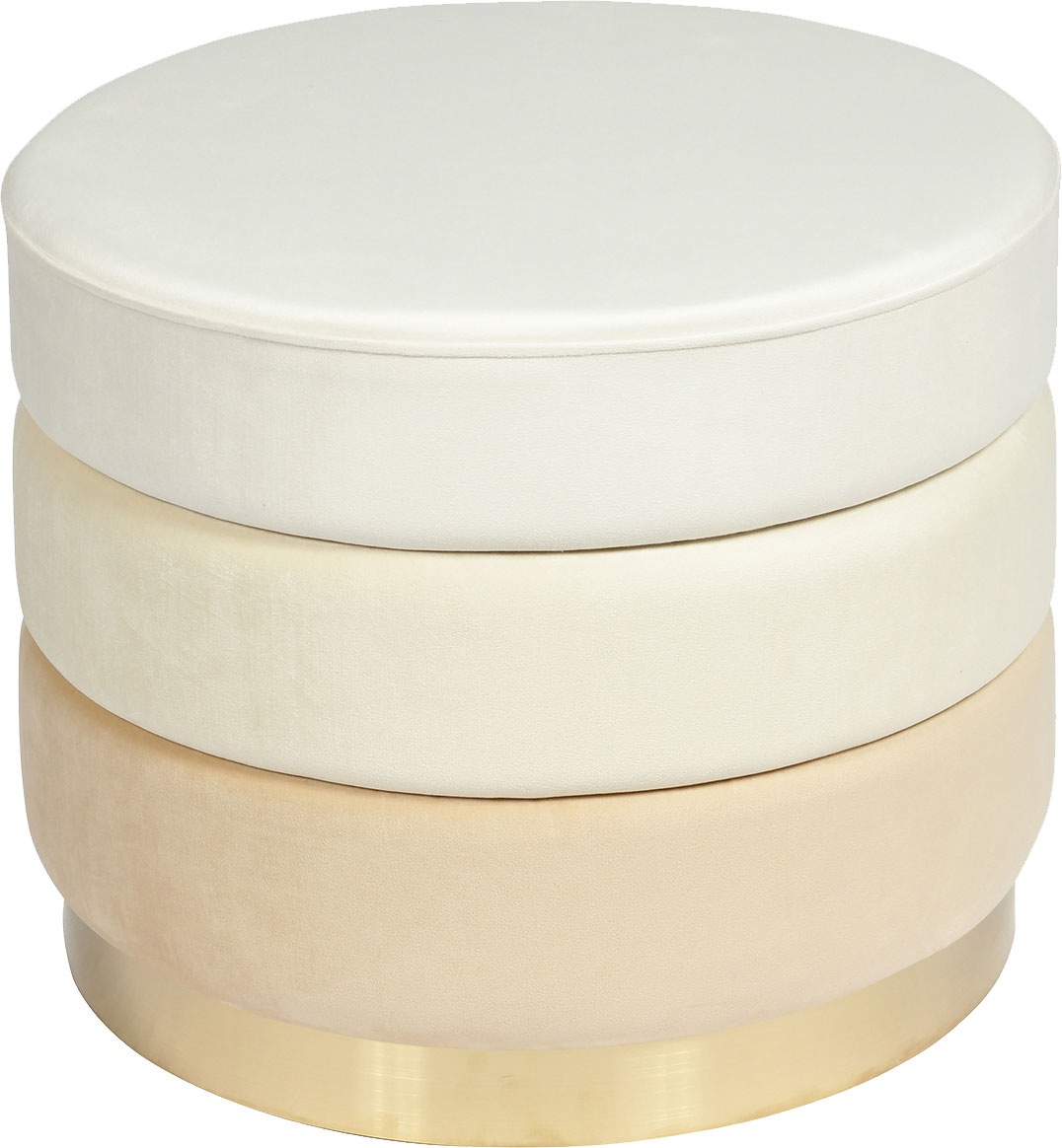 Kayoom Polsterhocker »Hocker Matilda 325, Edler Touch durch goldenen Sockel«, (1 St.), Samtbezug, farbig geschichtete Polsterung, goldener Sockel
