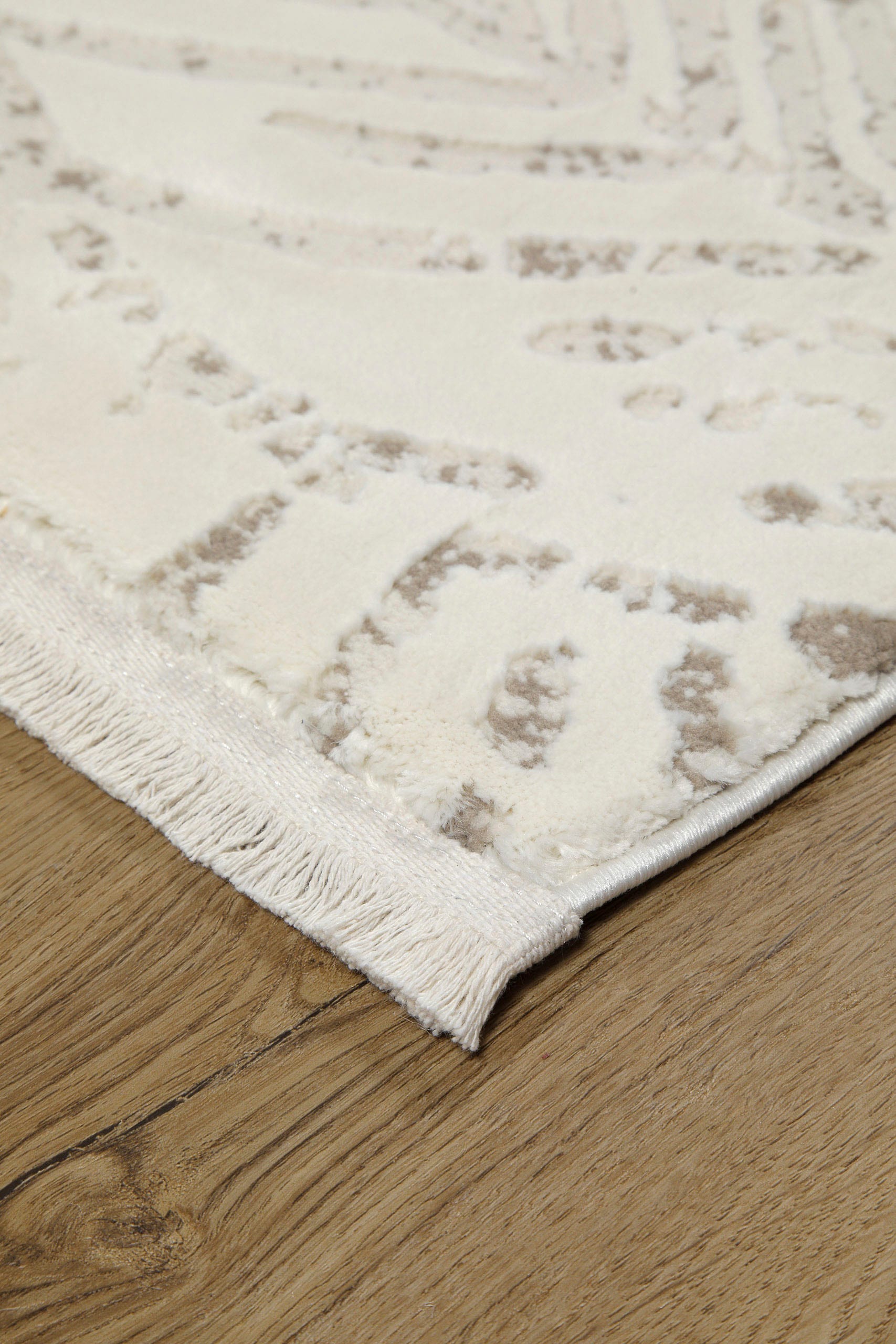 my home Teppich »Cirsten«, rechteckig, 10 mm Höhe, Kurzflor, florales, Bätter, Hoch Tief, weiche Oberfläche, Wohnzimmer