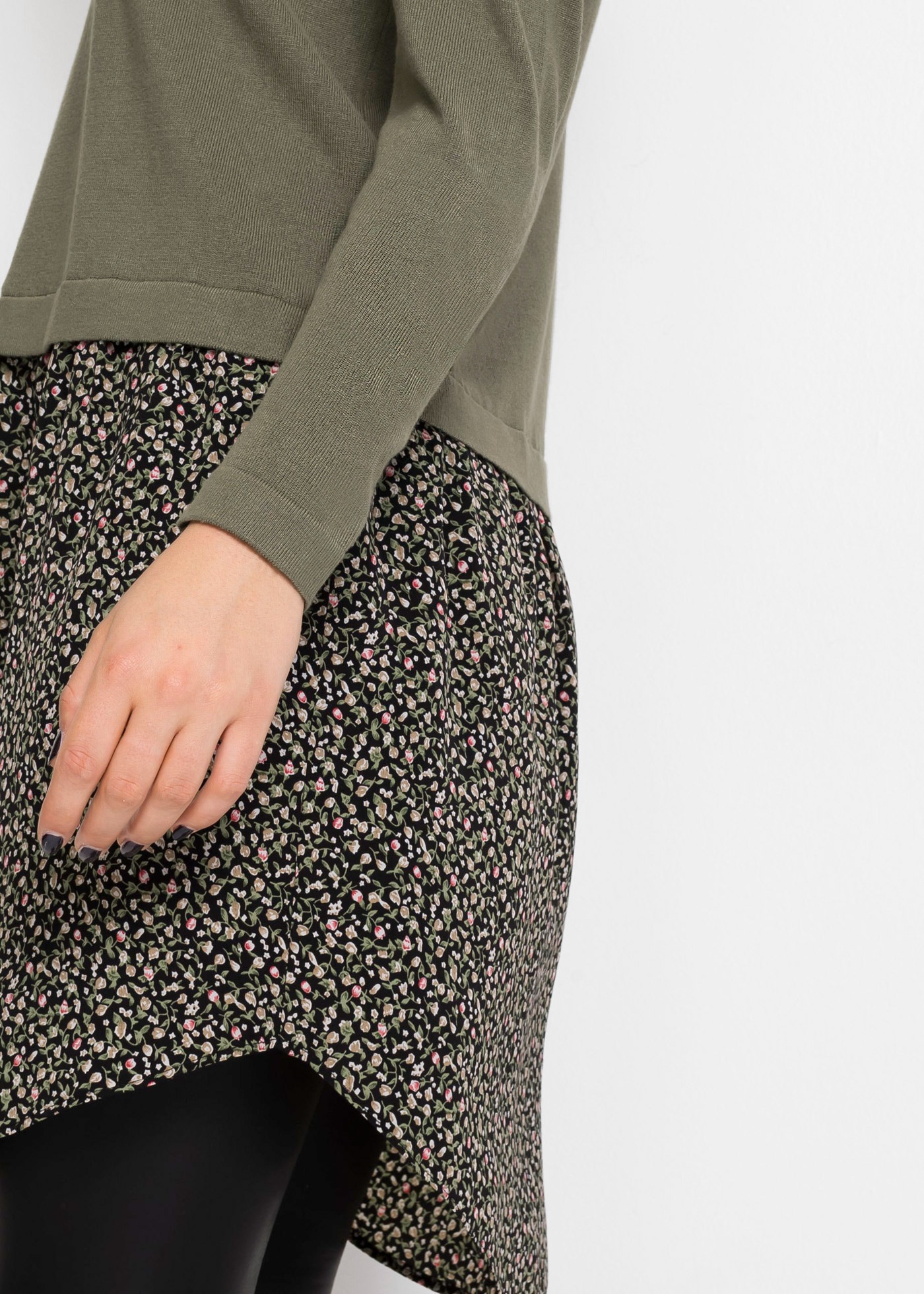 bonprix Strickpullover »Feinstrickpullover mit Rockansatz«, Feinstrickpullover mit Rockansatz