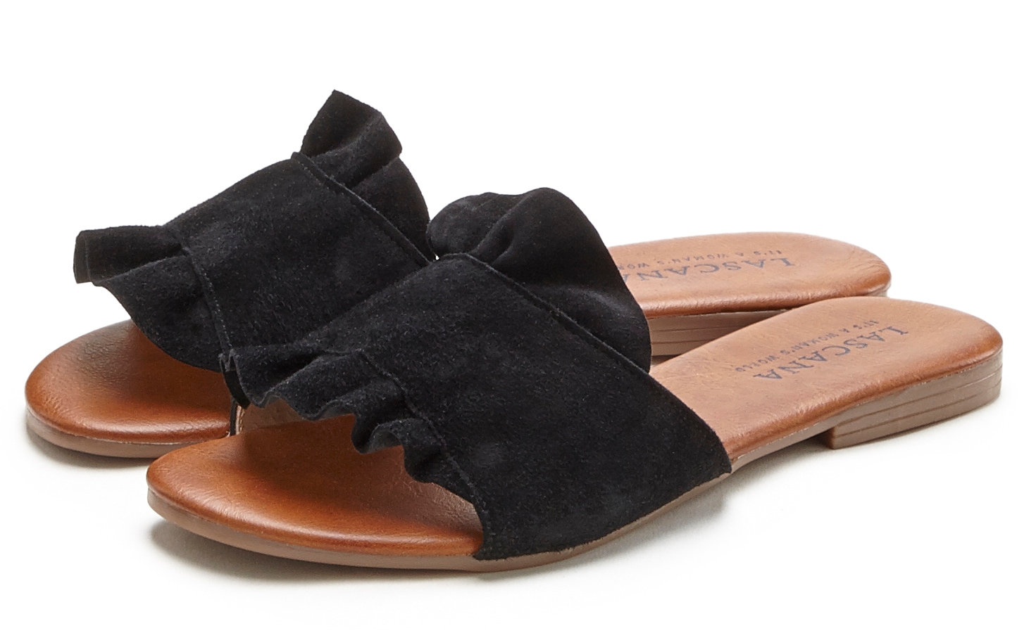 LASCANA Pantolette, Mule, Sandale, offener Schuh aus weichem Leder