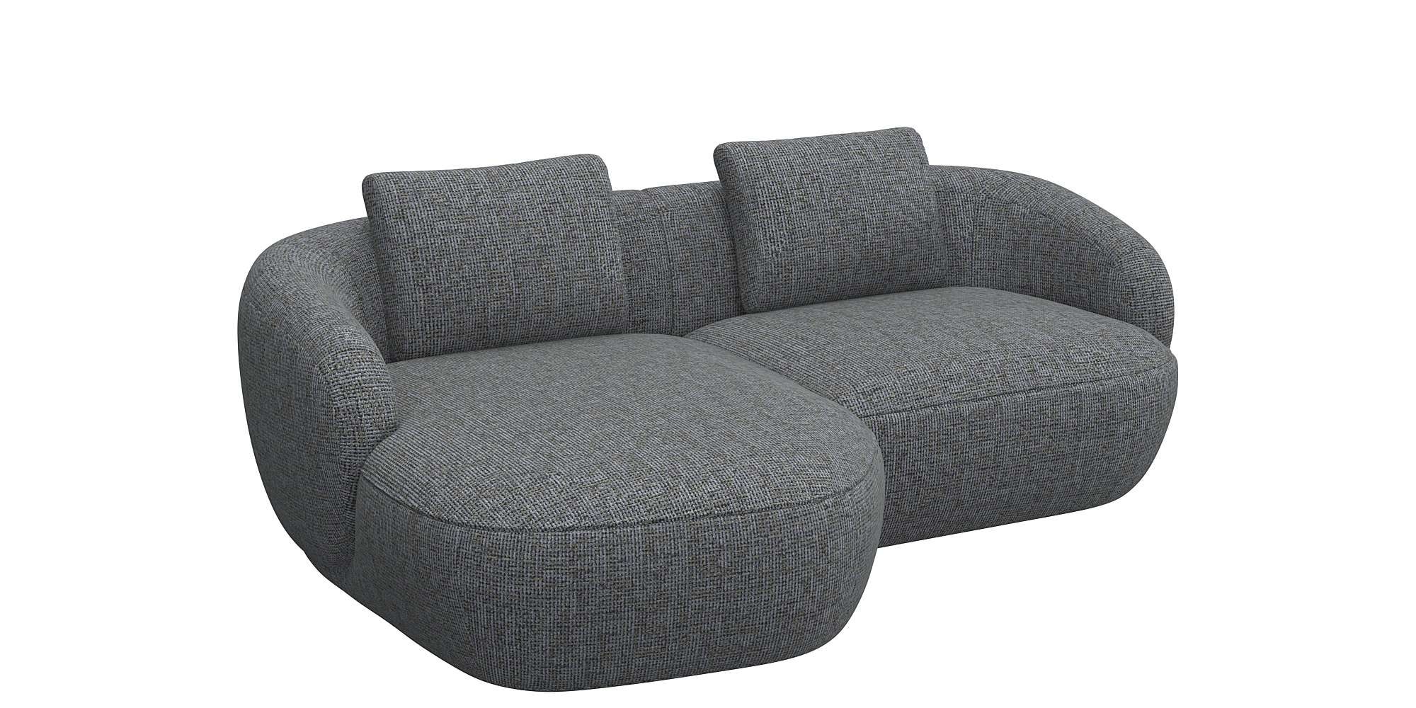 FLEXLUX Wohnlandschaft »Torino, rund, L-Form, Sofa-Ecke mit Recamiere, Longchair-Sofa«, Modernes, organisches Sofa-Design, Kaltschaum, Wellenunterfederung