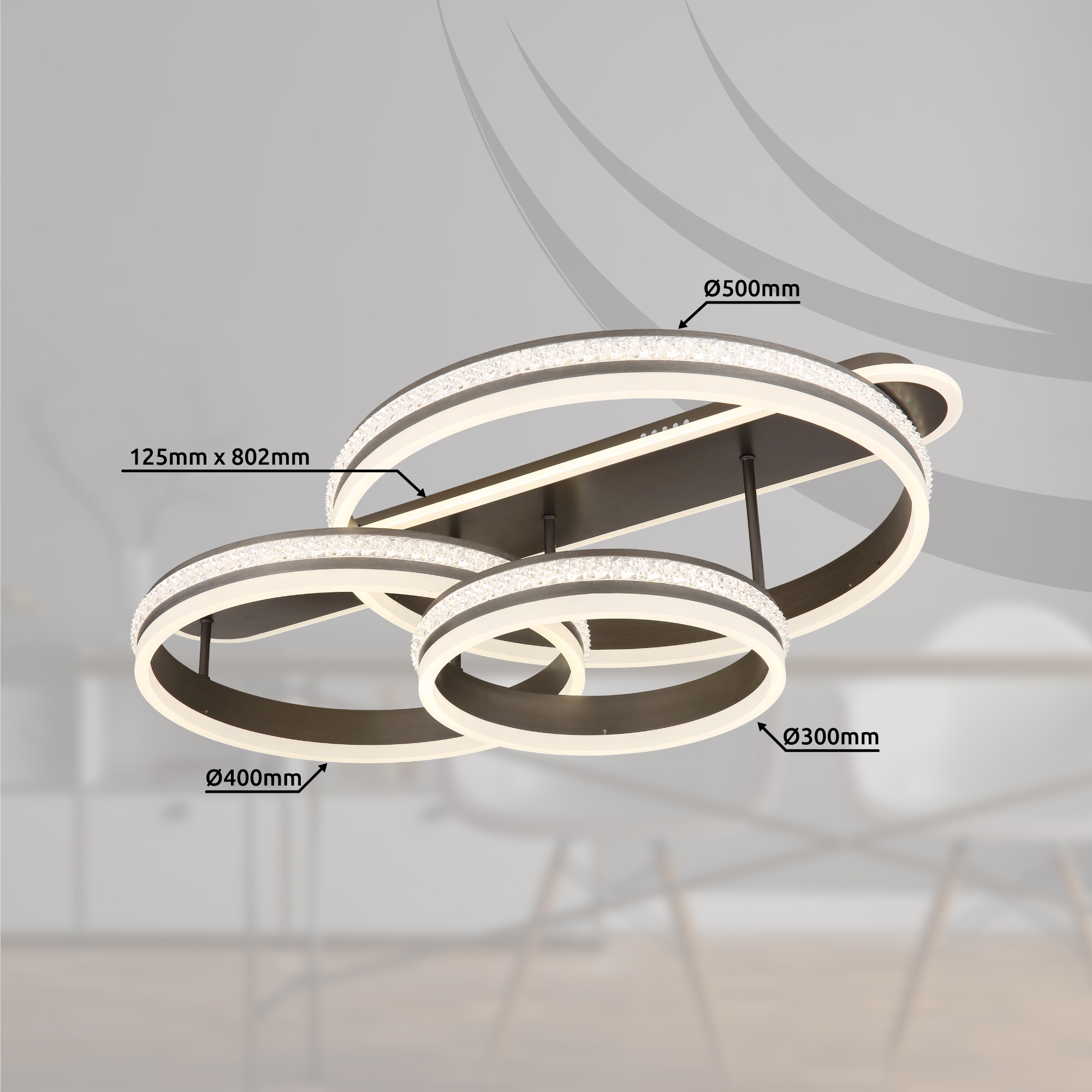 GLOBO LIGHTING LED Deckenleuchte »GROUNI«, Leuchtmittel LED-Modul | LED fest integriert, Deckenlampe/Wohnzimmer/Schlafzimmer/modern