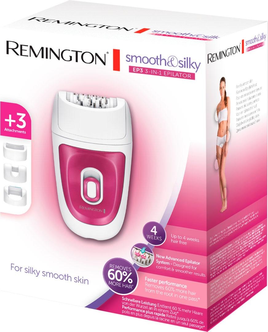 Remington Epilierer »EP7300 netzbetriebener smooth&silky 3- in-1 Epilierer«, 3 St. Aufsätze