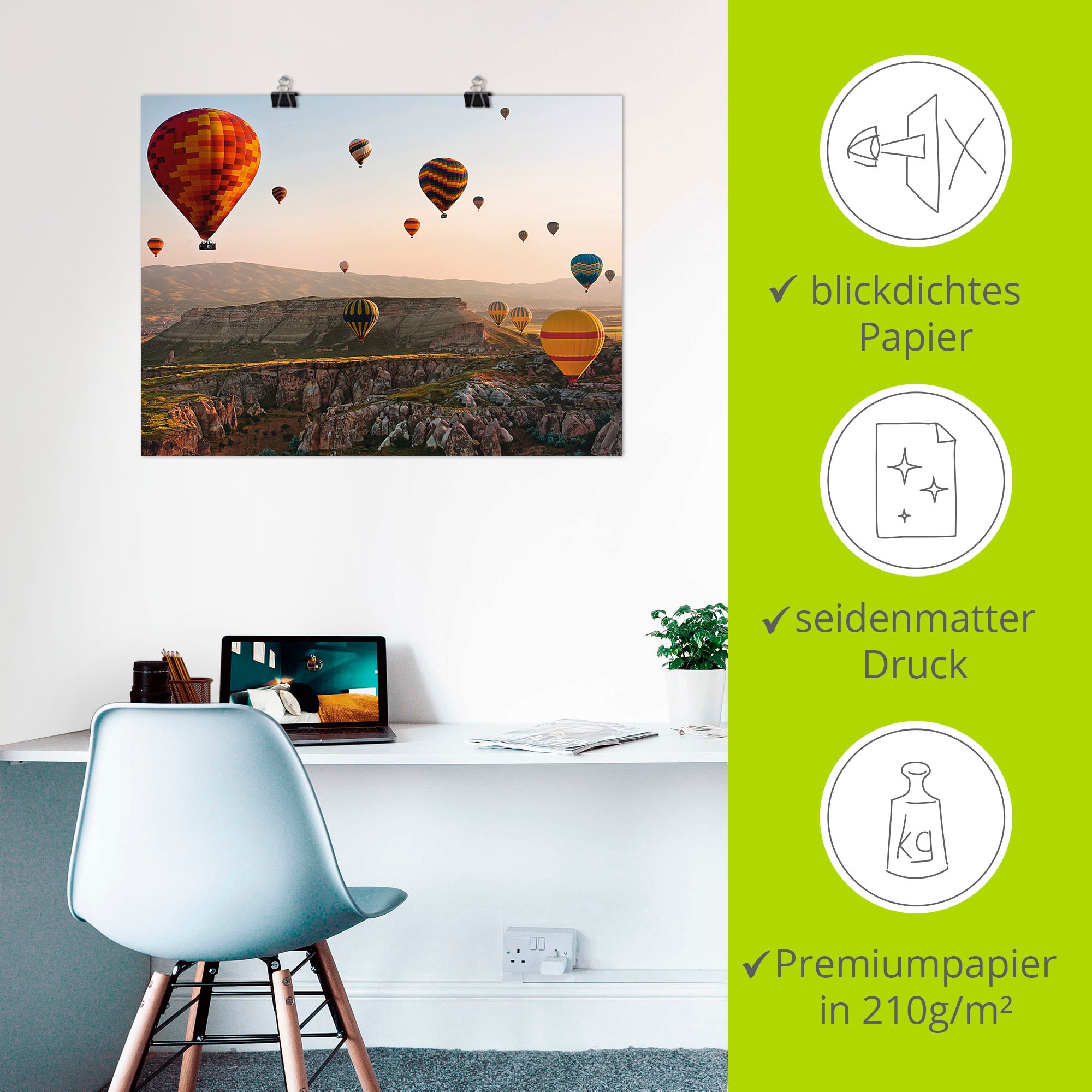 Artland Wandbild »Kappadokien Ballonfahrt«, Ballonfahren, (1 St.), als Leinwandbild, Poster in verschied. Größen