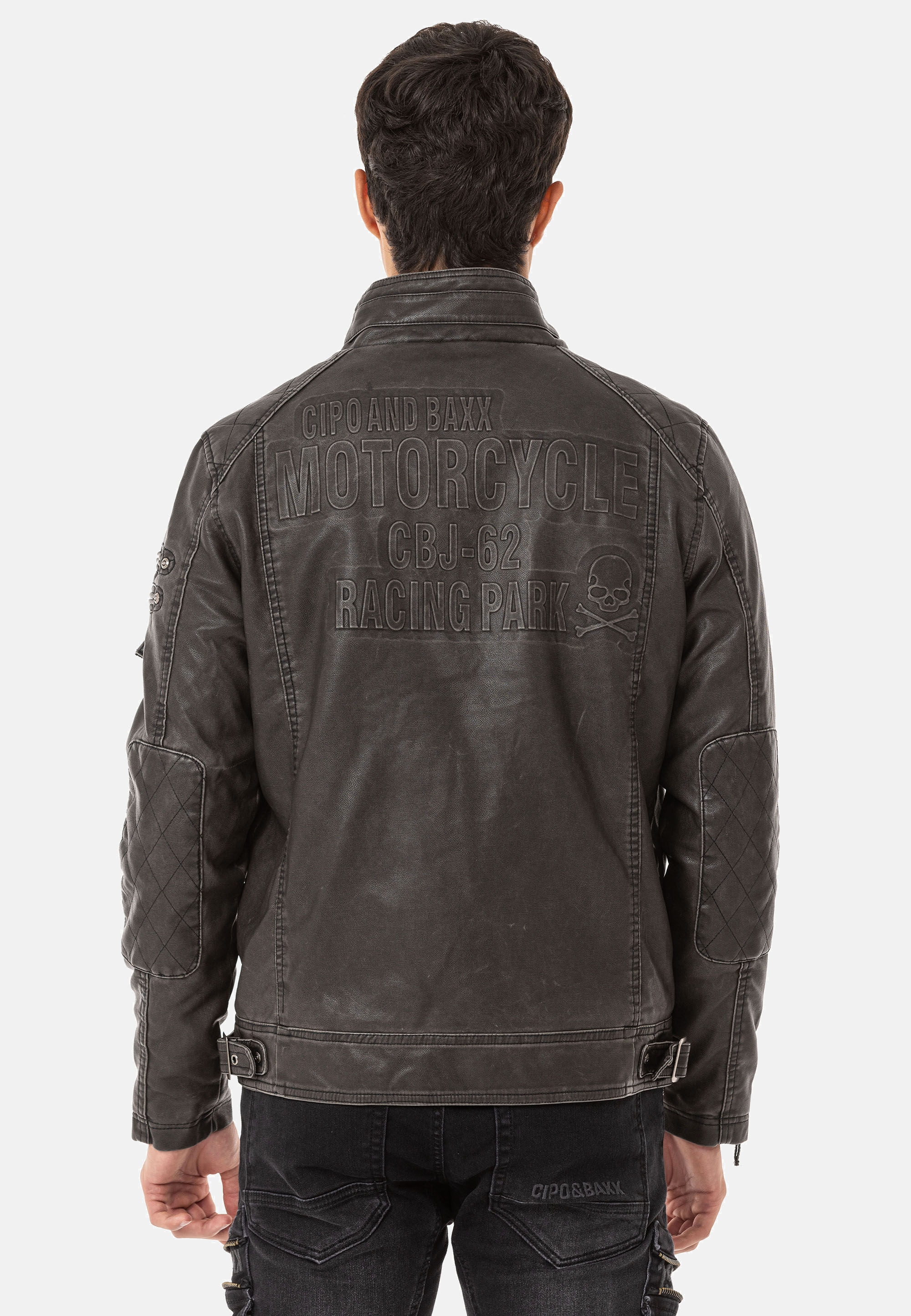 Cipo & Baxx Bikerjacke »Jacke«, ohne Kapuze, im unifarbenen Look