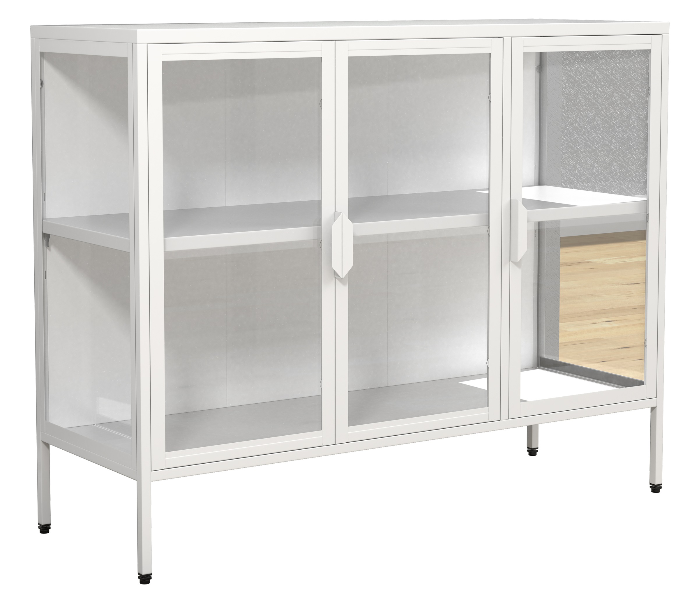 VCM Standvitrine »Stahl Glas Vitrine Sideboard Kommode Floka L«