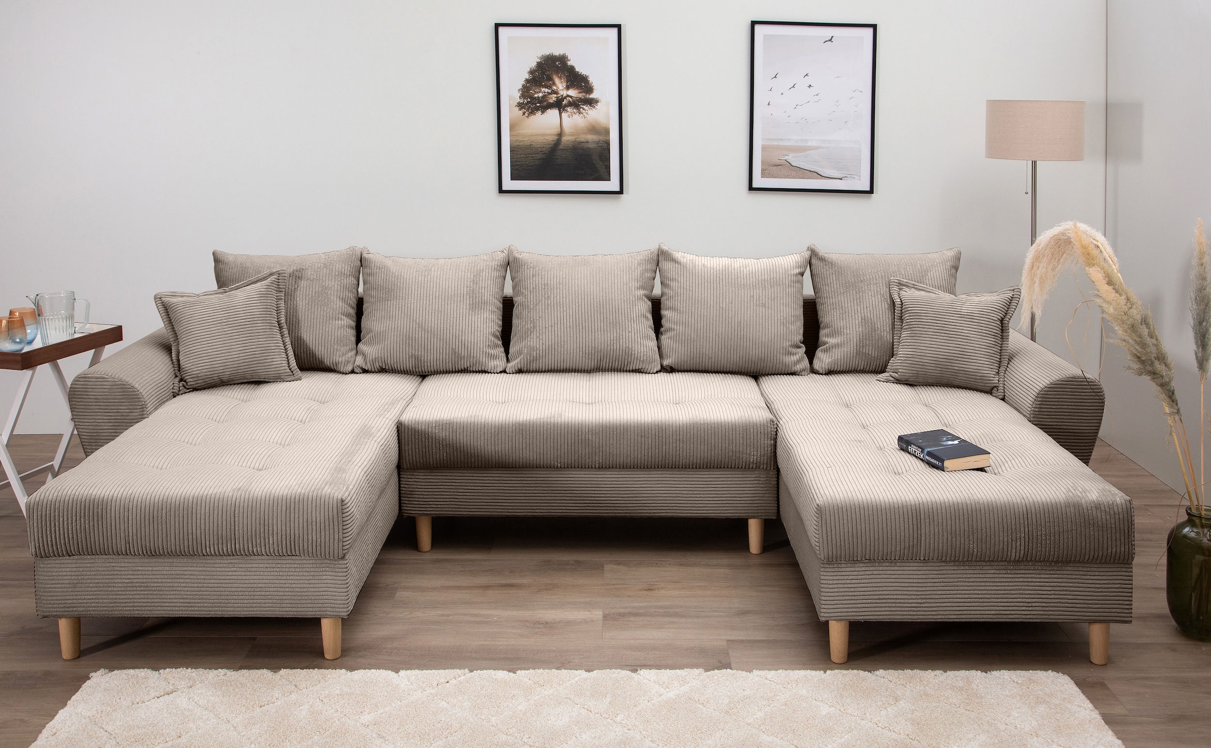 COLLECTION AB Wohnlandschaft »Raisa U-Form«, mit Federkern, Kissen und Steppung im Sitzbereich