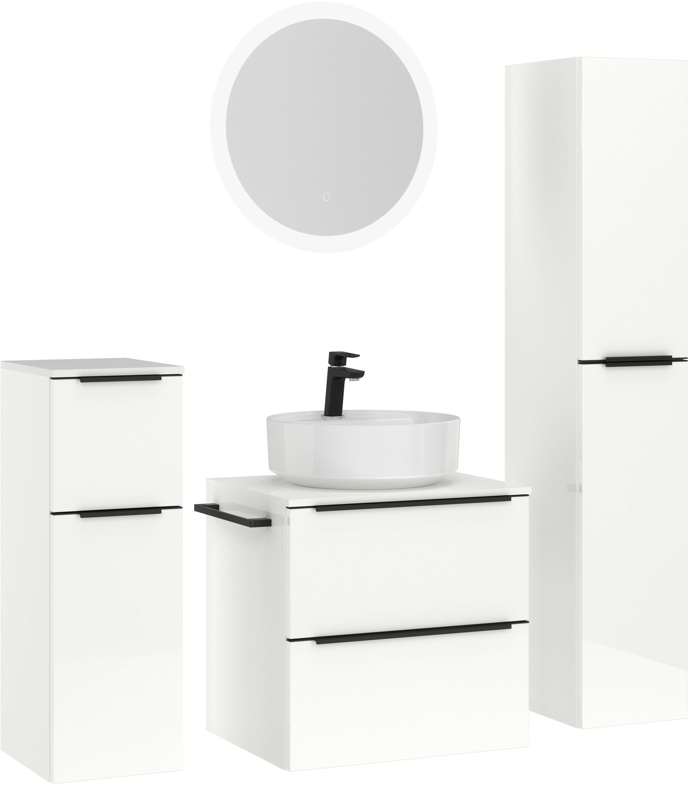 nobilia Badmöbel-Set "Alvene", (4 St., vormontiert, mit Soft-Close), Hochgl günstig online kaufen