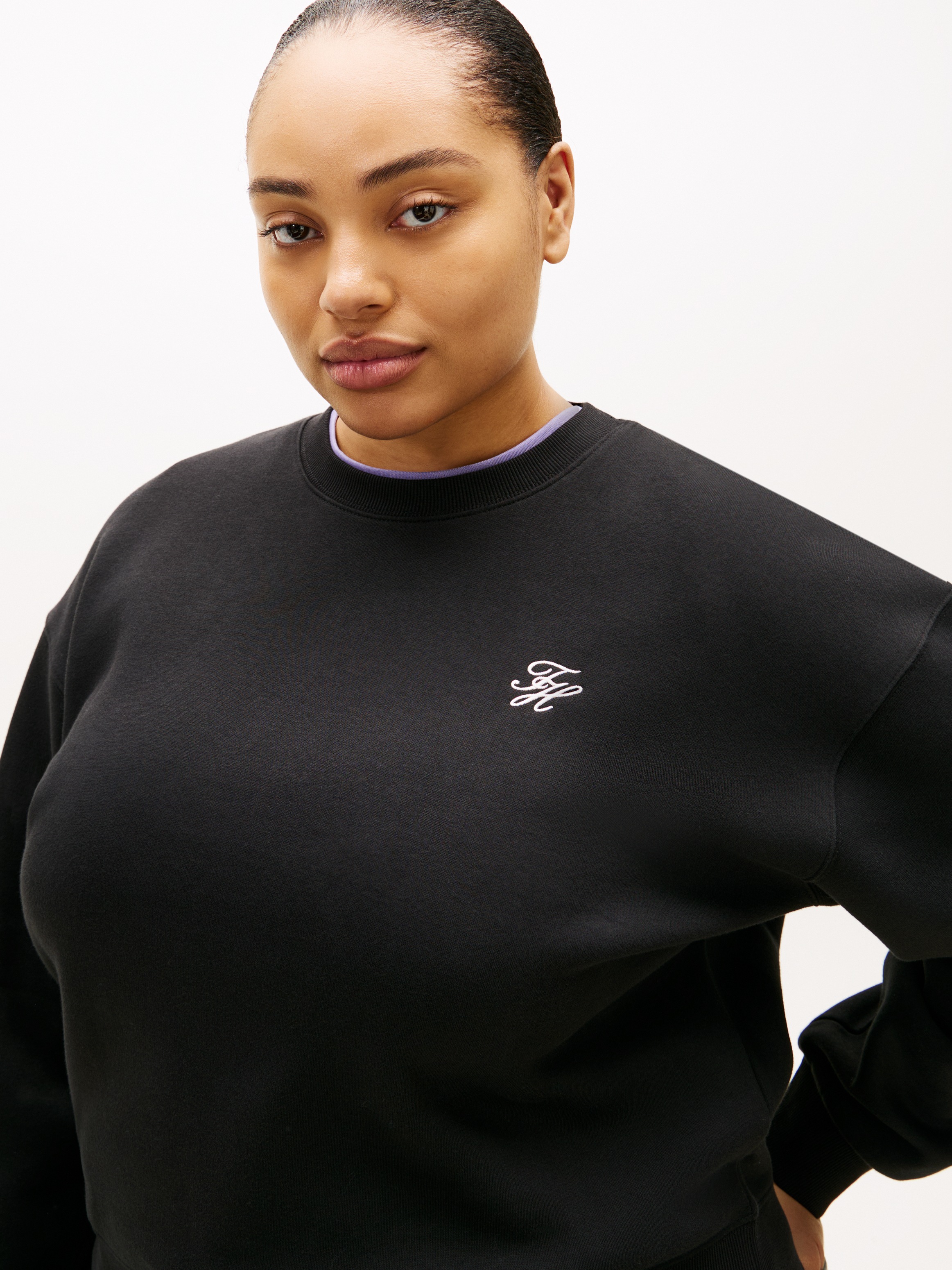 Tommy Hilfiger Curve Sweatshirt "CRV TH SCRIPT REG FLEECE SWTSRT", in große günstig online kaufen