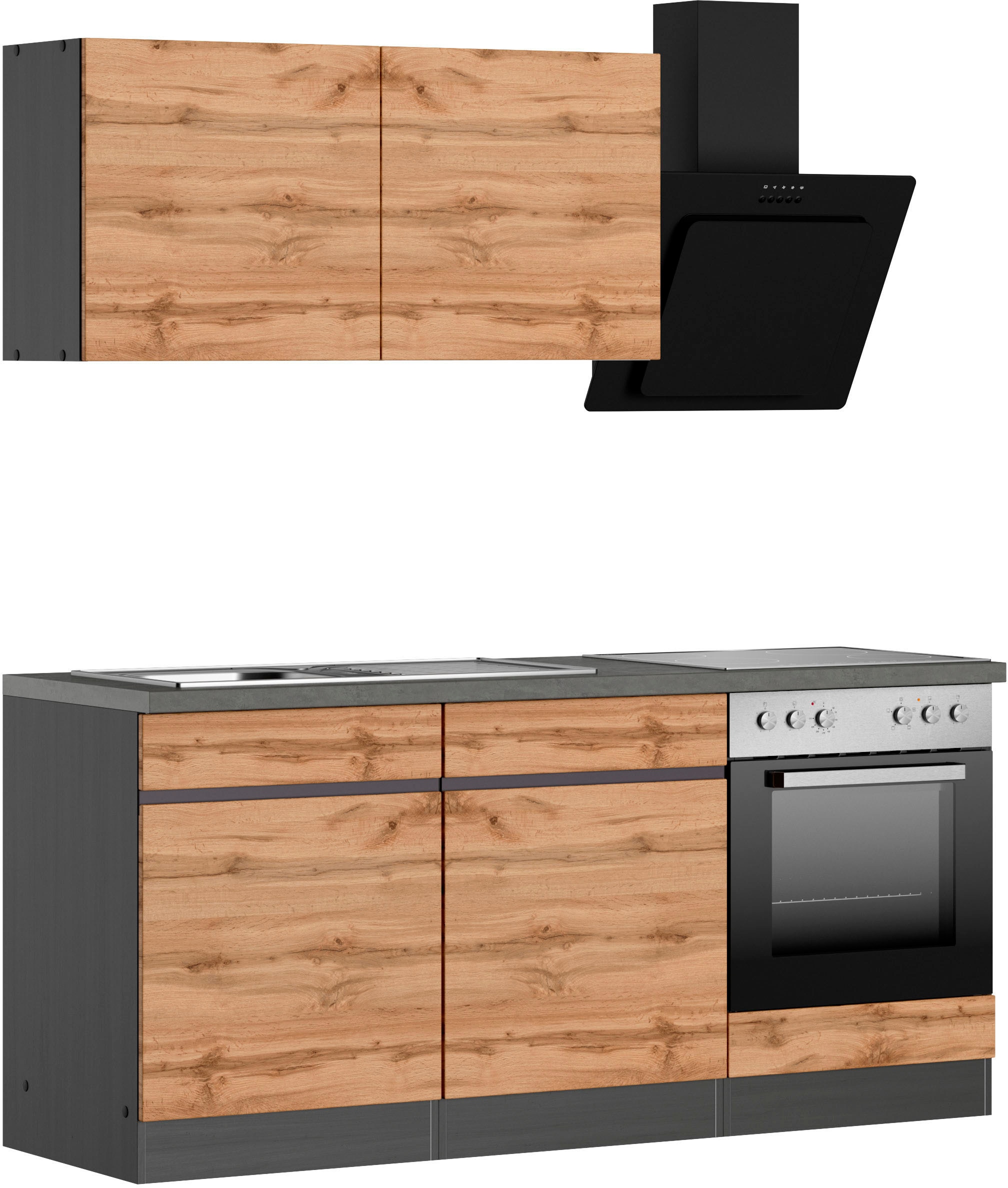 Kochstation Küche »KS-Riesa«, Stellbreite 180 cm, wahlweise mit oder ohne E-Geräte