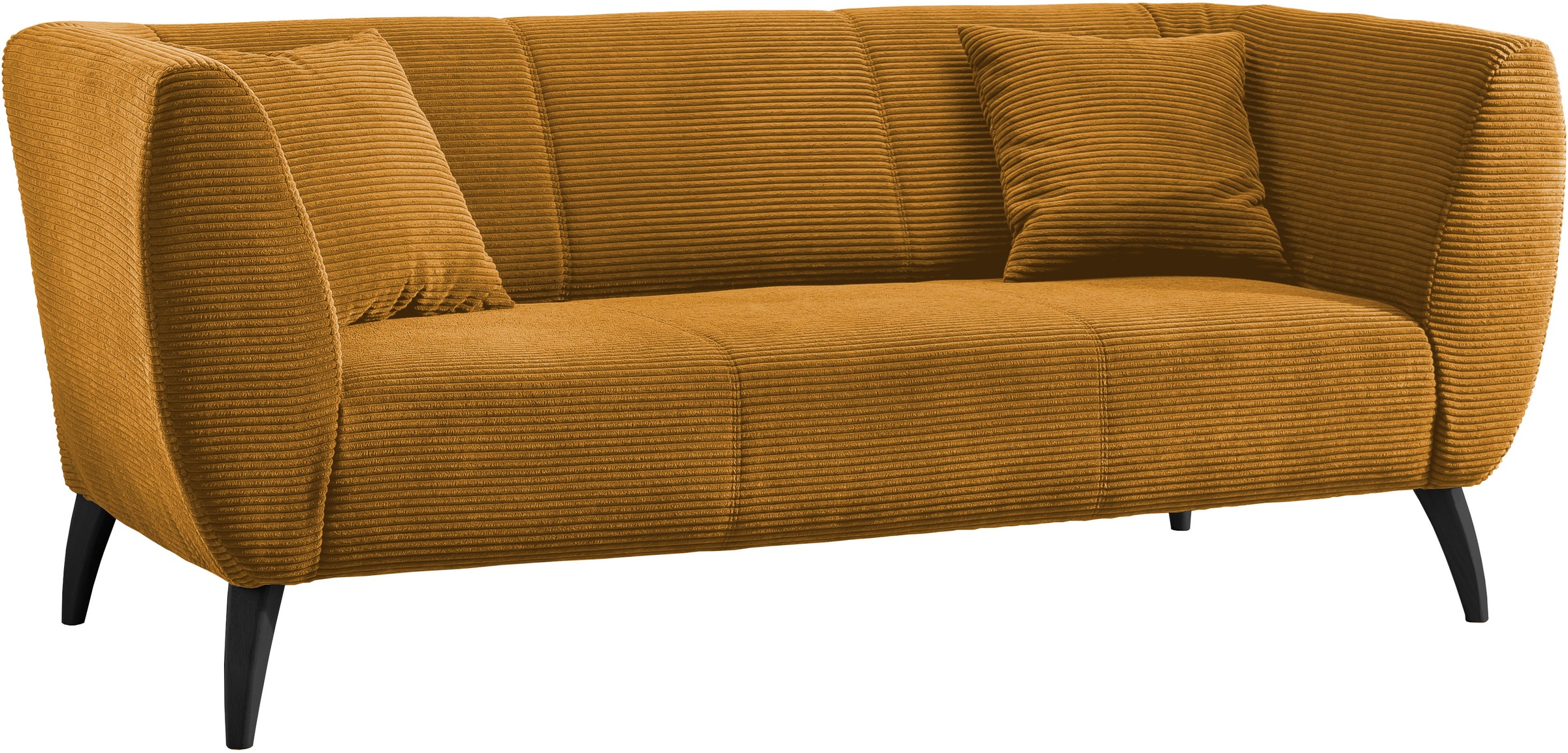 3-Sitzer HOME AFFAIRE, gold (goldfarben), B:208cm H:83cm T:88cm, 100% Polyester, Sofas, zwei verschiedene Fußfarben wählbar 8