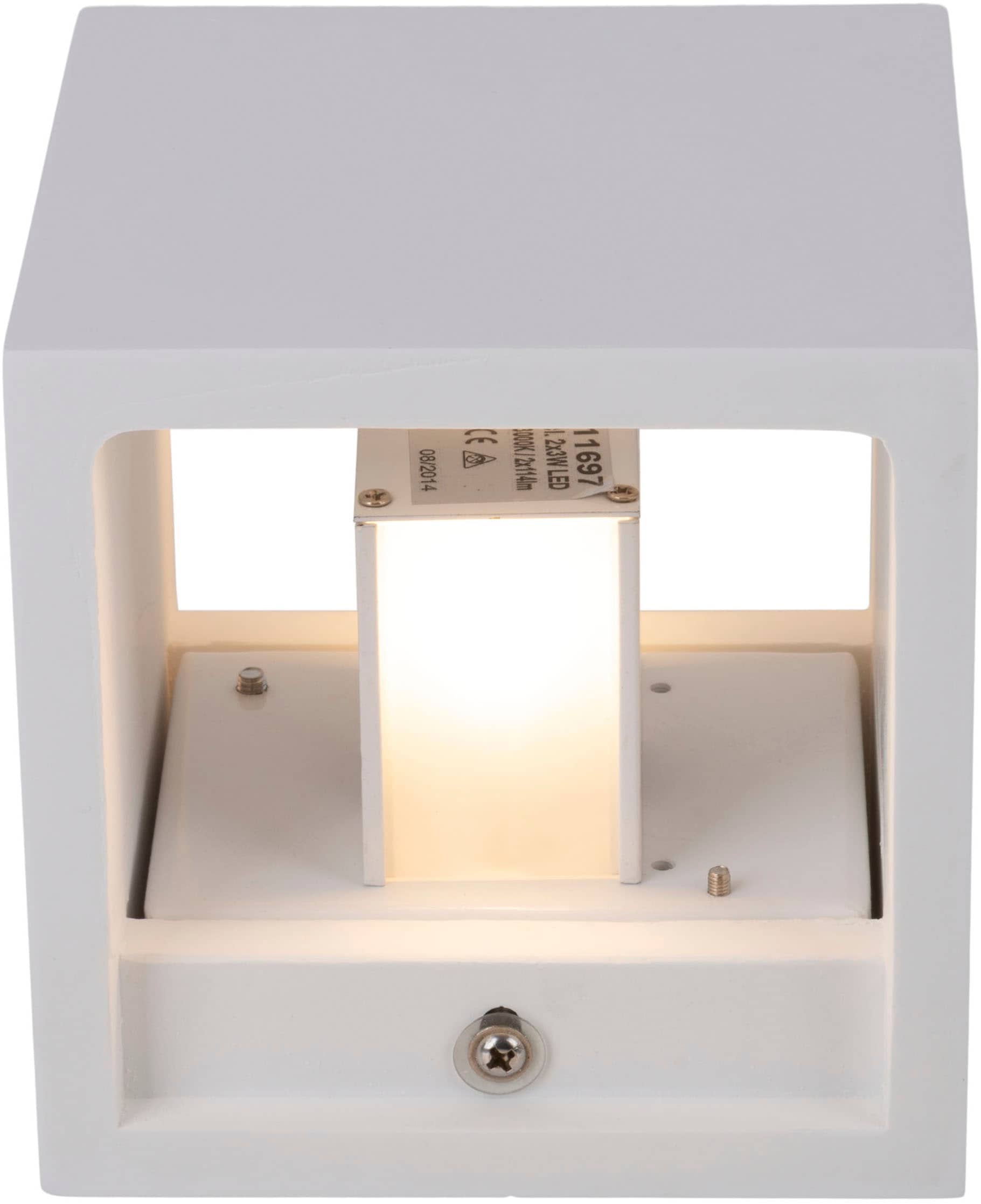 näve LED Wandleuchte »Wanna«, 1 flammig, Leuchtmittel LED-Modul | LED fest integriert, incl. 2x 3W Cree xp LED, l: 11,5cm, b: 11,5cm, h: 11,5cm, Gips, weiß
