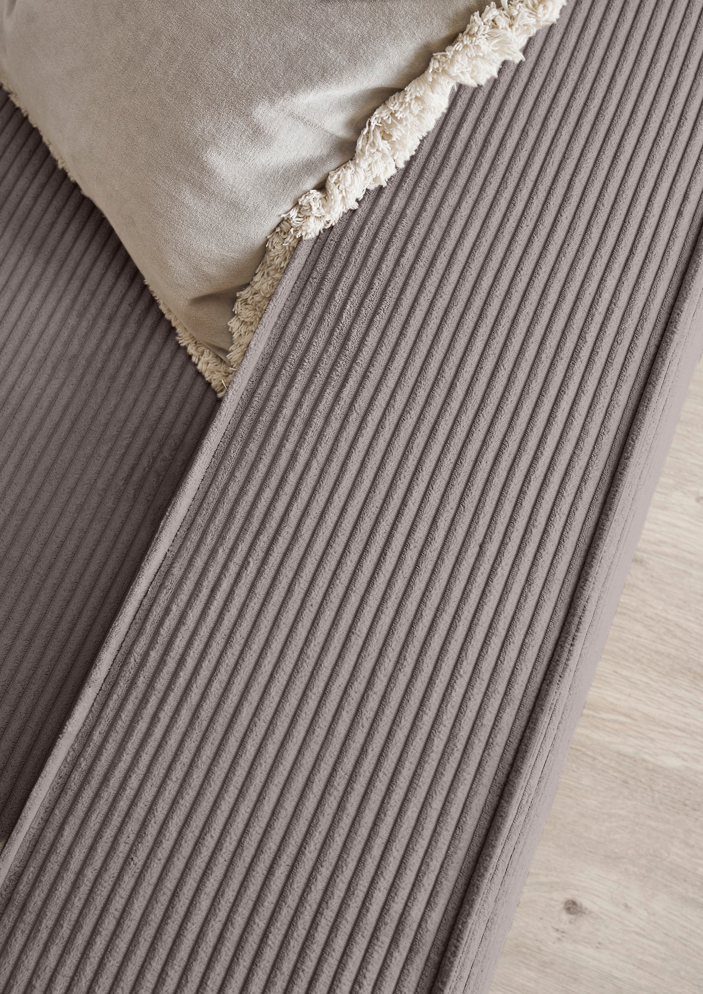 Home affaire Big-Sofa »NEU: SHERWOOD XXL, Big-Sofa (316cm), extra tiefe Sitzfläche 95 cm«, bequemer Sitzkomfort, Cord u. Leinenoptik, Kedernaht