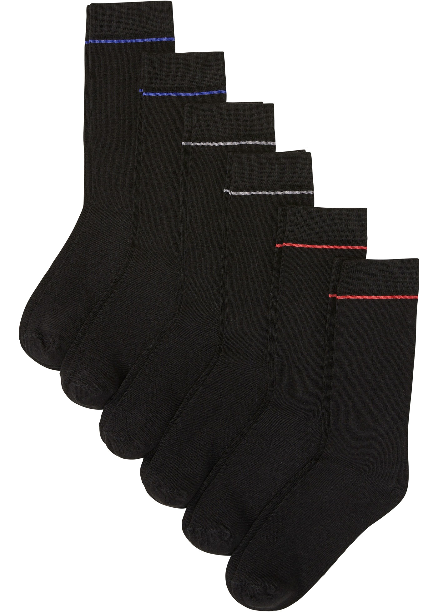 bonprix Socken Packung, 6 Paar tlg. mit dezentem Kontraststreifen am Bündch günstig online kaufen